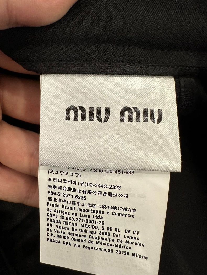 Miu Miu Miumiu Rhinestone Women's Wool Black Mini Skirt Size US 33 - 5 Thumbnail