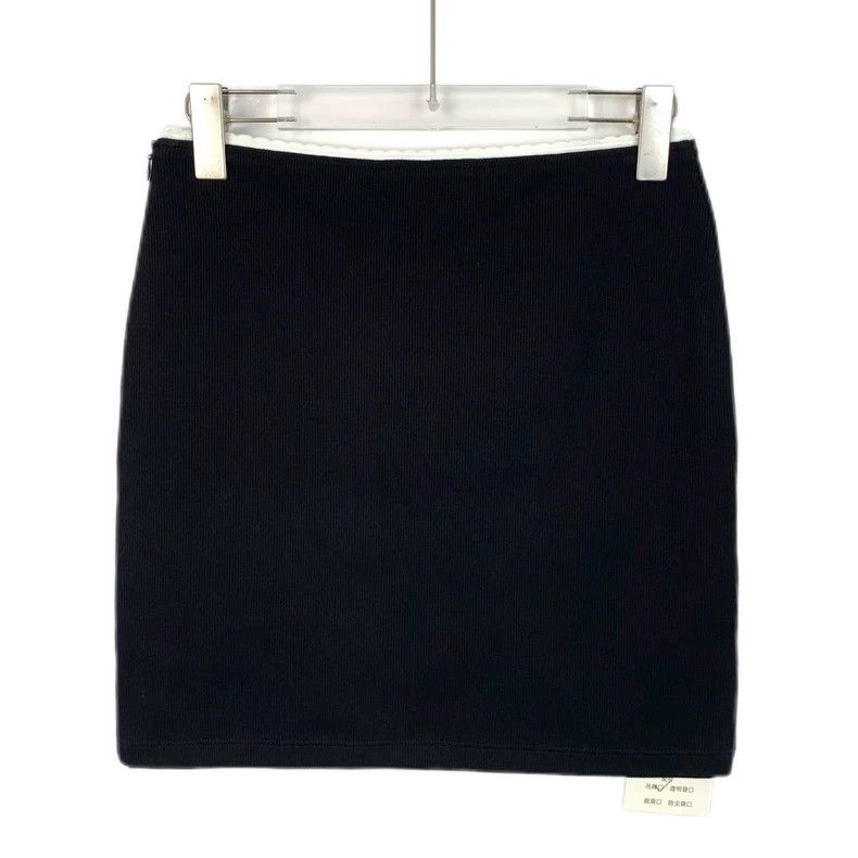 Miu Miu MiuMiu Miu Miu 2023 Black Logo Embroidered Cotton Knit Skirt Size US 31 - 2 Thumbnail