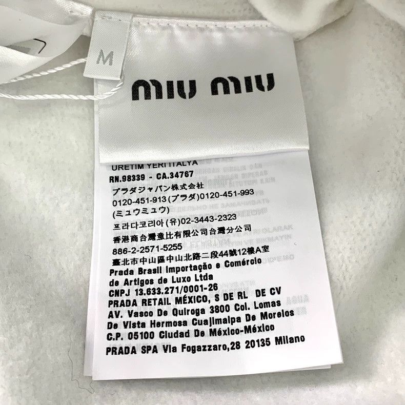 Miu Miu MiuMiu 23' Grey Logo Letter Print Cotton Crewneck Short-sleeve T-shirt Size US M / EU 48-50 / 2 - 7 Thumbnail