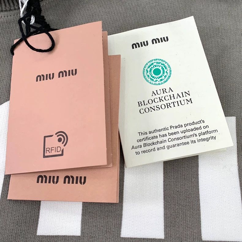 Miu Miu MiuMiu 23' Grey Logo Letter Print Cotton Crewneck Short-sleeve T-shirt Size US M / EU 48-50 / 2 - 8 Thumbnail