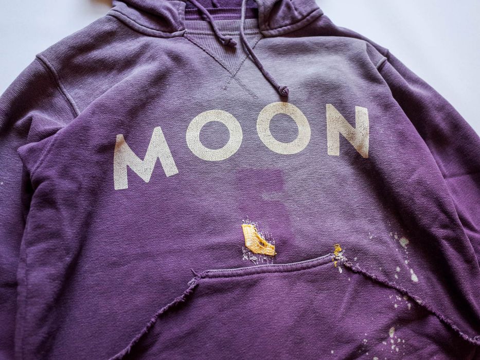 Kapital Purple Distressed Moon Hoodie Grailed