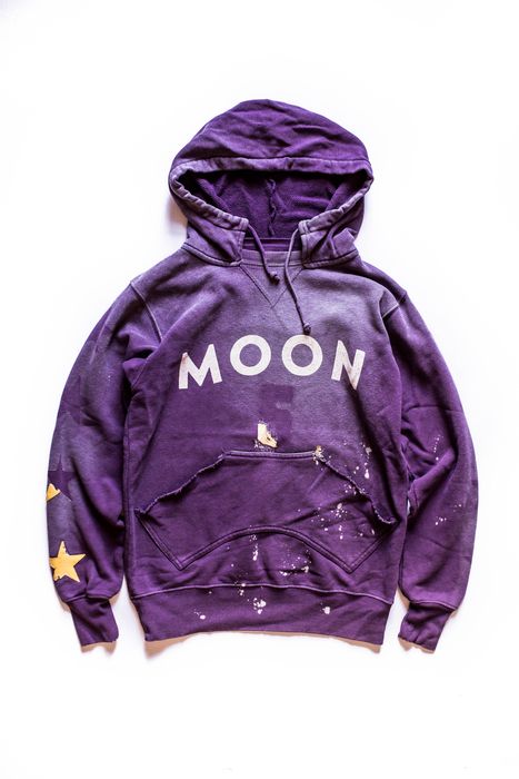 Kapital Purple Distressed Moon Hoodie Size US S / EU 44-46 / 1 - 1 Preview