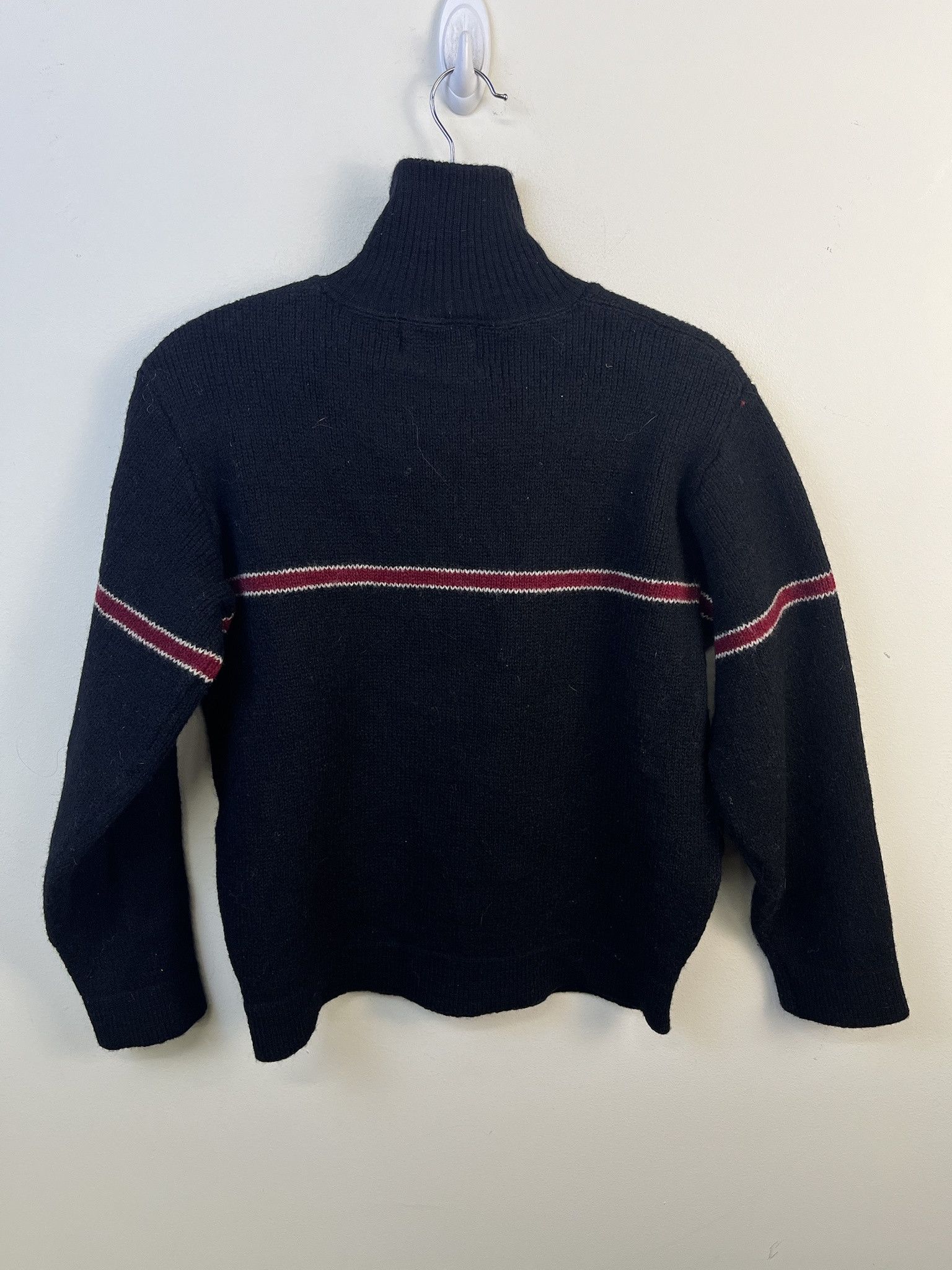 Other Vintage Knit Sweater 1990s Thick Knit Bjarge Troje Red Stripe Black Wool Knit Sweater Size M Size US M / EU 48-50 / 2 - 3 Thumbnail