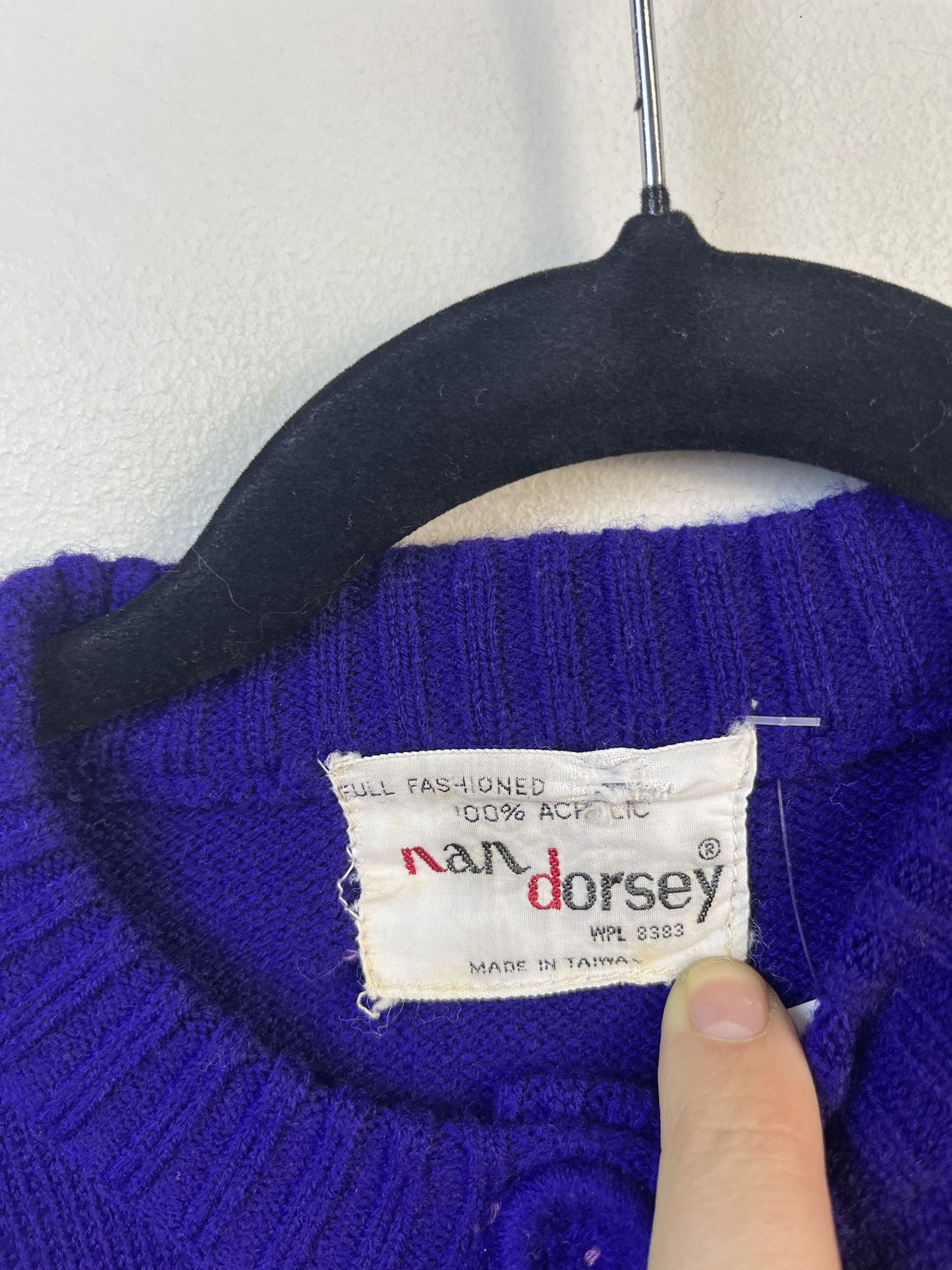 Other Vintage Knit Sweater 1990s Thick Knit nan Dorsey Purple Button Up Cardigan Size S Size US S / EU 44-46 / 1 - 2 Thumbnail