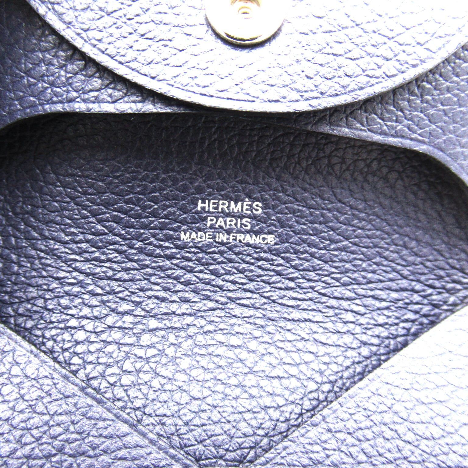 Hermes Hermes Bastia Coin Purse Leather Evercolor Navy Blue Indigo Silver Hardware Double Engraved Size ONE SIZE - 6 Thumbnail