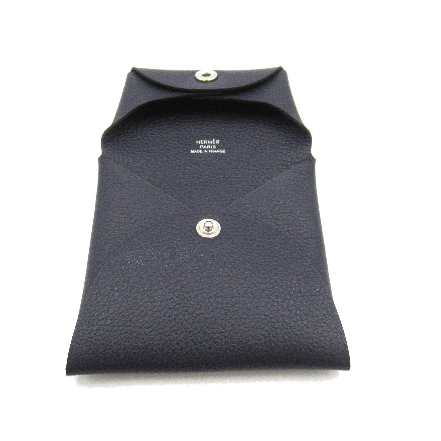 Hermes Hermes Bastia Coin Purse Leather Evercolor Navy Blue Indigo Silver Hardware Double Engraved Size ONE SIZE - 5 Thumbnail