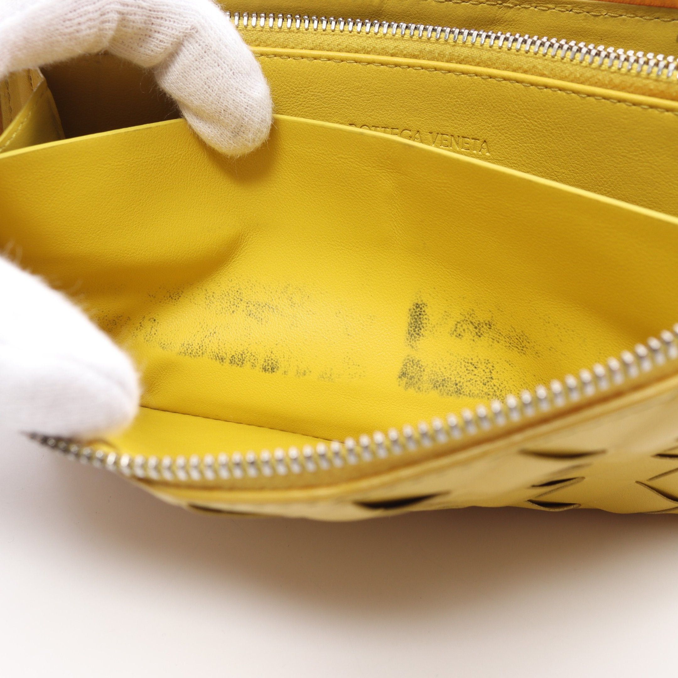 Bottega Veneta Bottega Veneta Round Zipper Long Wallet Leather Yellow Size ONE SIZE - 6 Thumbnail