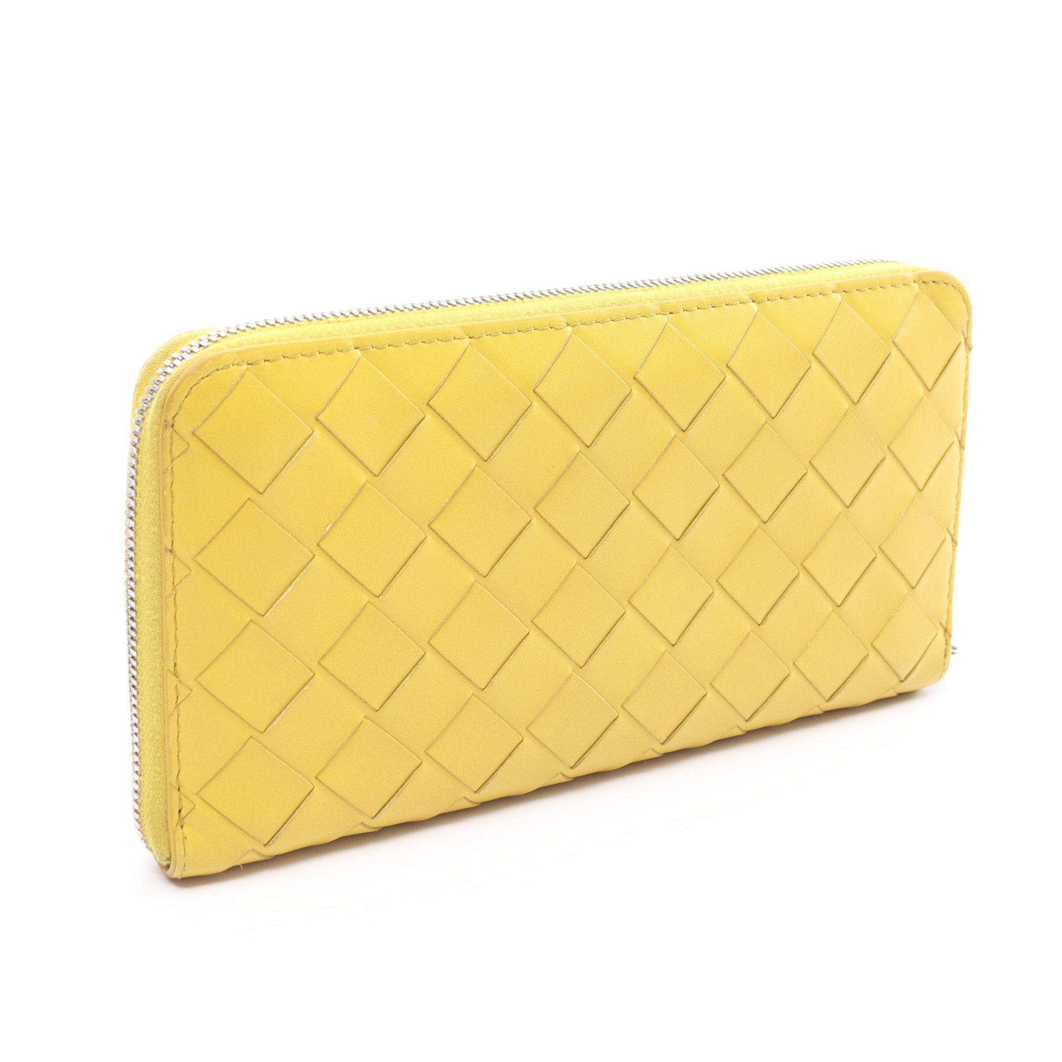 Bottega Veneta Bottega Veneta Round Zipper Long Wallet Leather Yellow Size ONE SIZE - 2 Thumbnail