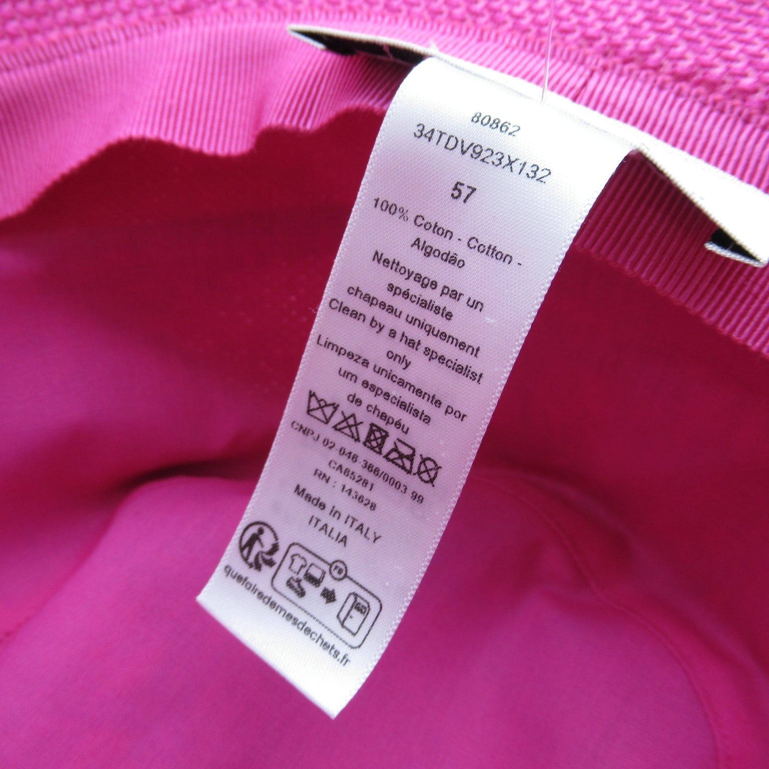 Dior Dior Bucket Hat Cotton Pink Size ONE SIZE - 6 Thumbnail