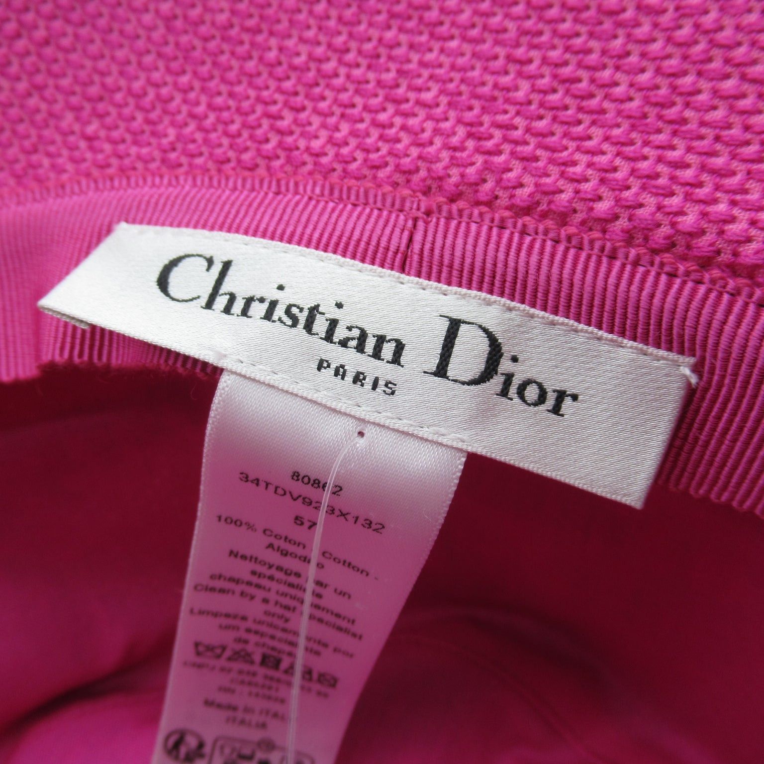 Dior Dior Bucket Hat Cotton Pink Size ONE SIZE - 5 Thumbnail