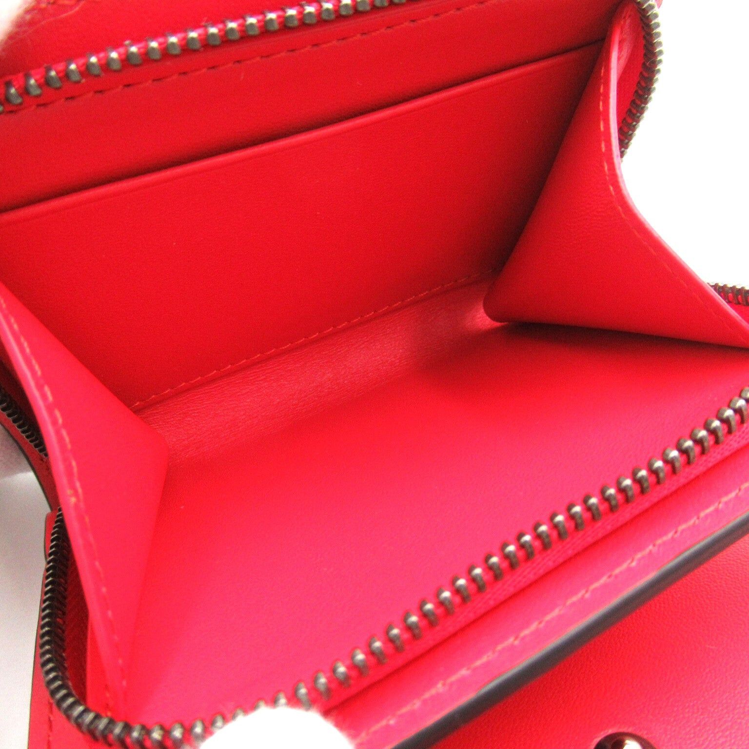 Christian Louboutin Christian Louboutin Bi My Side Bi-Fold Wallet Leather Black Red Size ONE SIZE - 7 Thumbnail