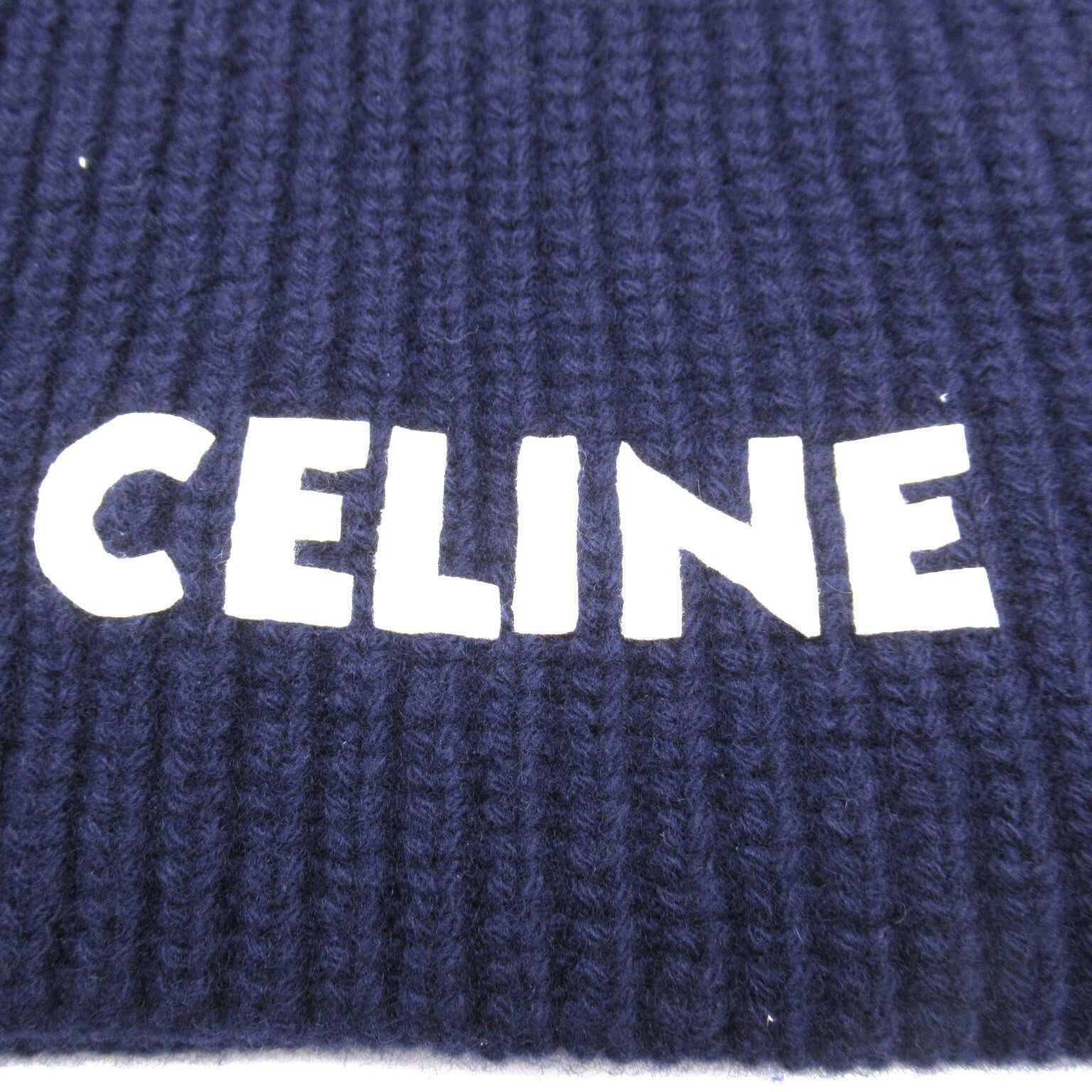 Celine Celine Scarf Wool Navy Size ONE SIZE - 3 Thumbnail