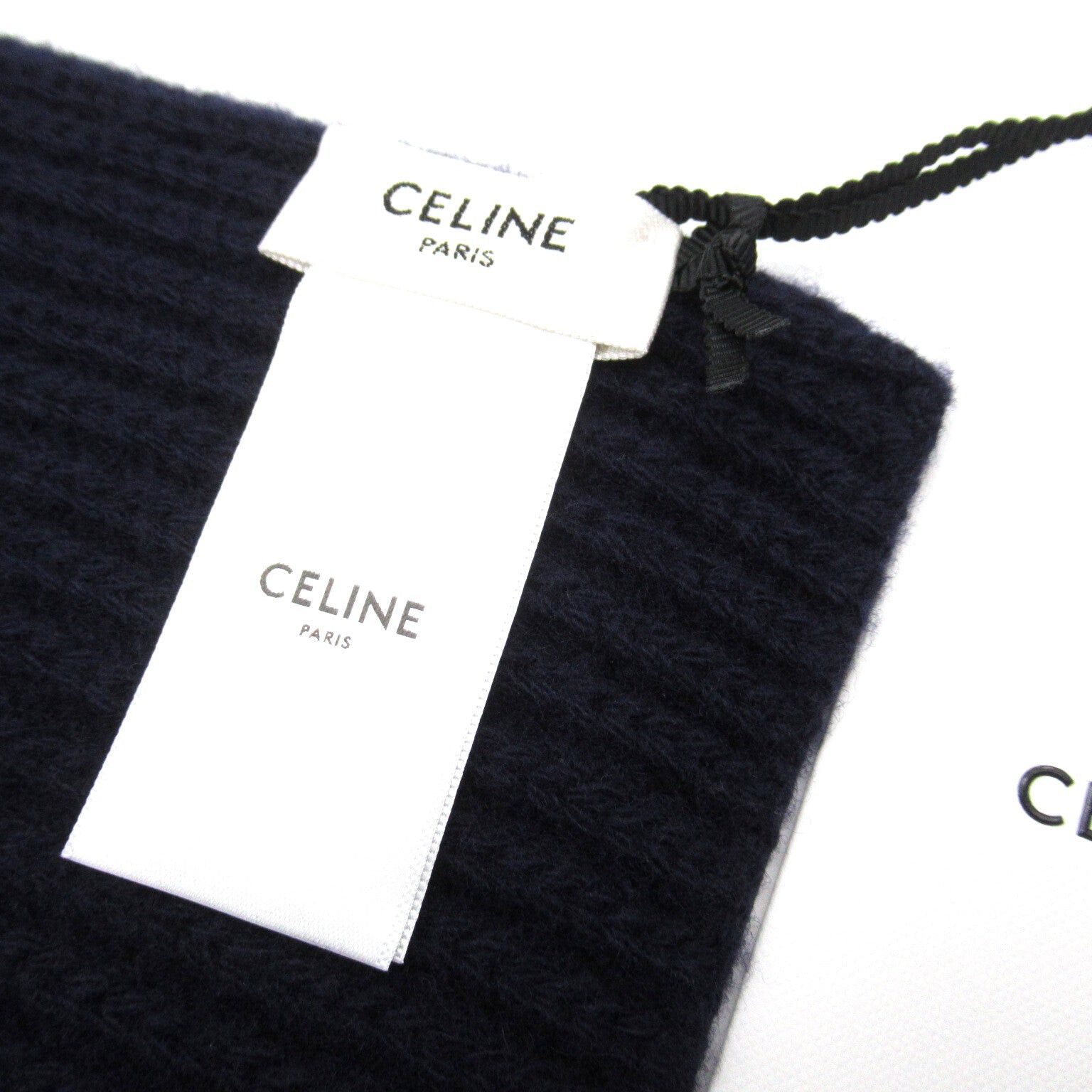 Celine Celine Scarf Wool Navy Size ONE SIZE - 5 Thumbnail