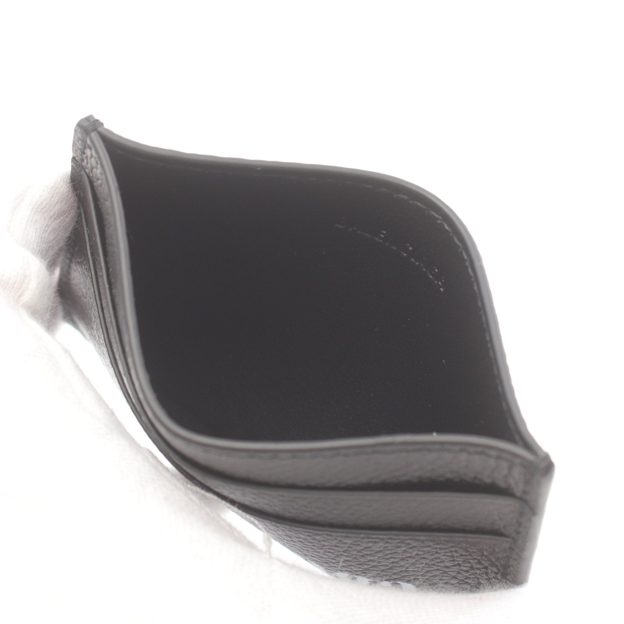 Balenciaga Balenciaga Card Case Logo Print Leather Black Size ONE SIZE - 3 Thumbnail