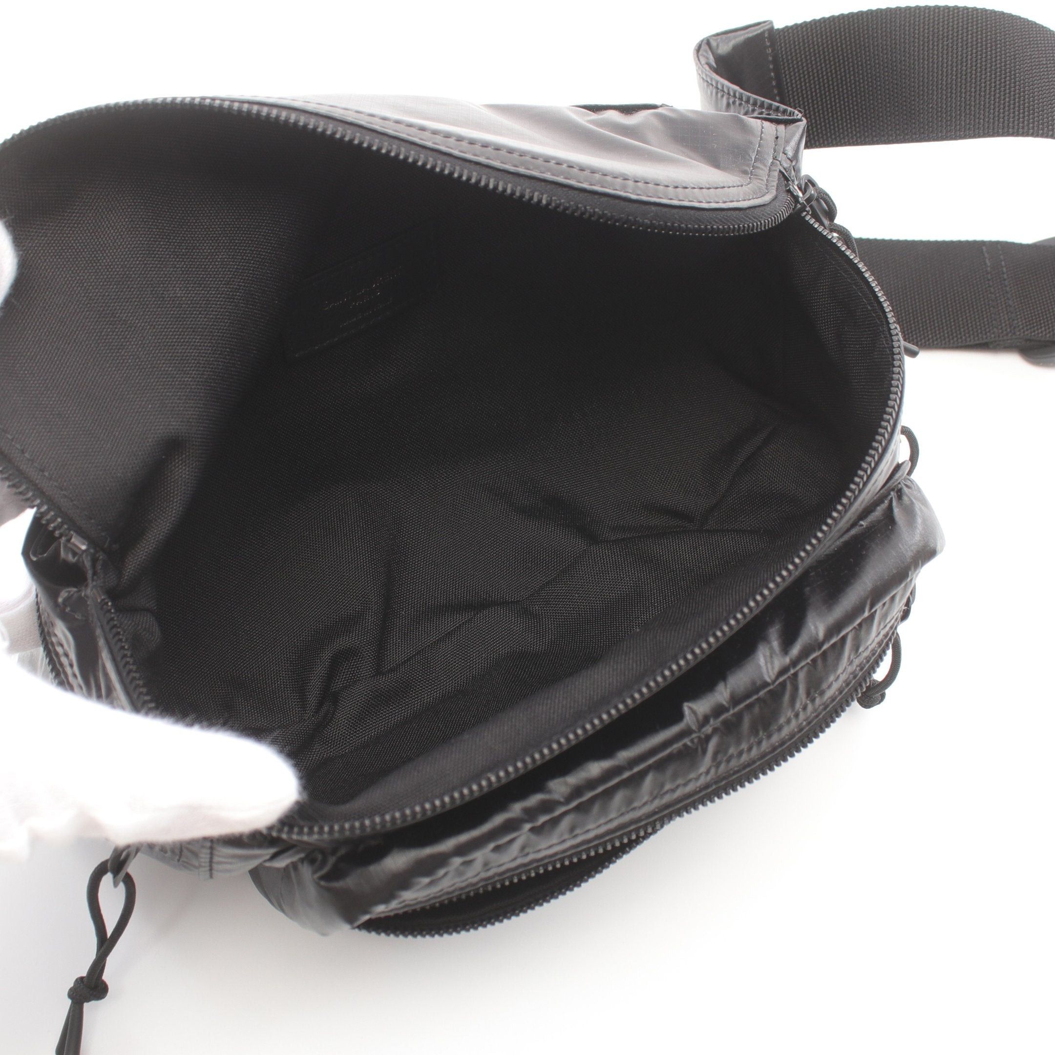 Yves Saint Laurent Yves Saint Laurent Nuxx Crossbody Bag Waist Body Logo Print Nylon Black Size ONE SIZE - 3 Thumbnail