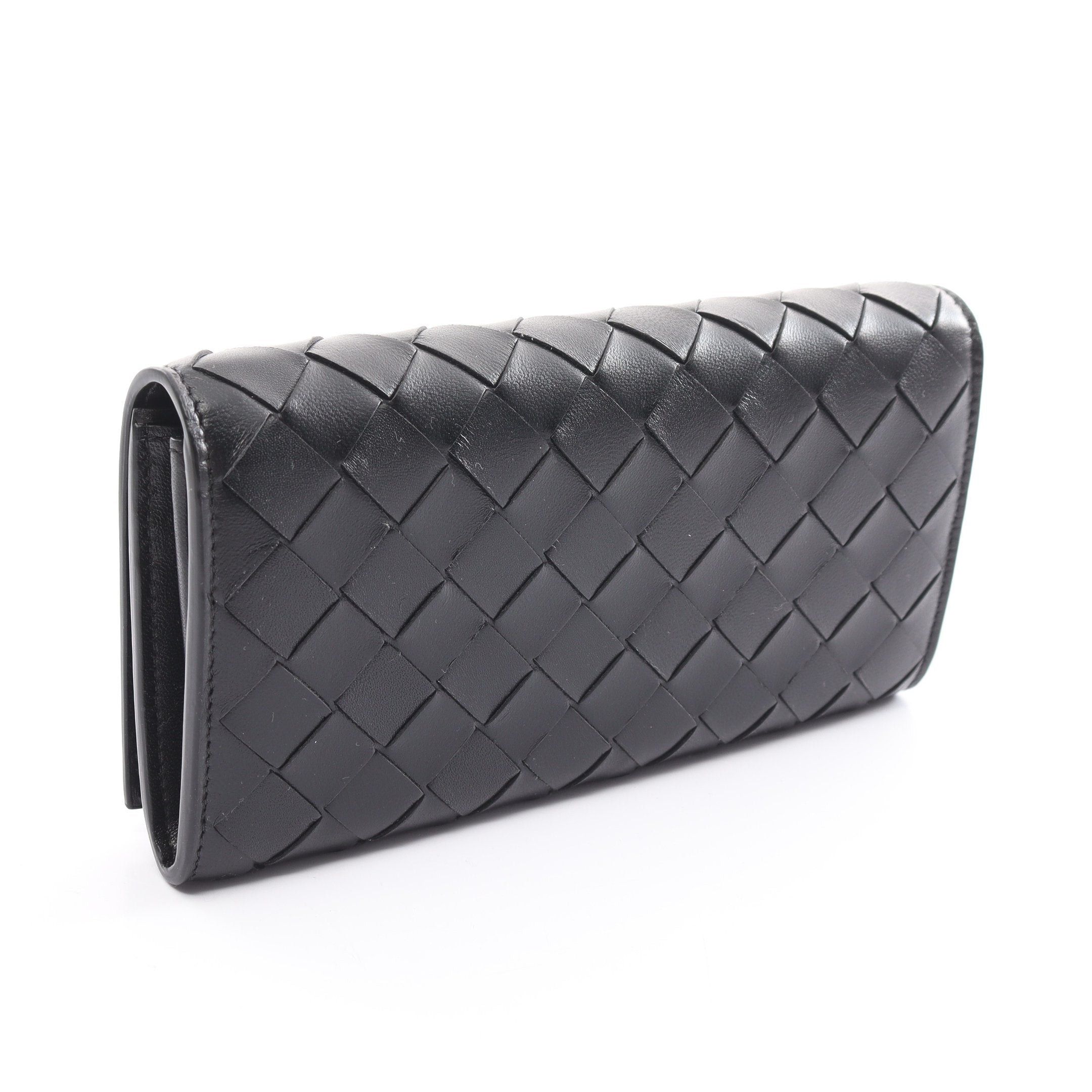Bottega Veneta Bottega Veneta Intrecciato Bi-Fold Long Wallet Leather Black Size ONE SIZE - 2 Thumbnail