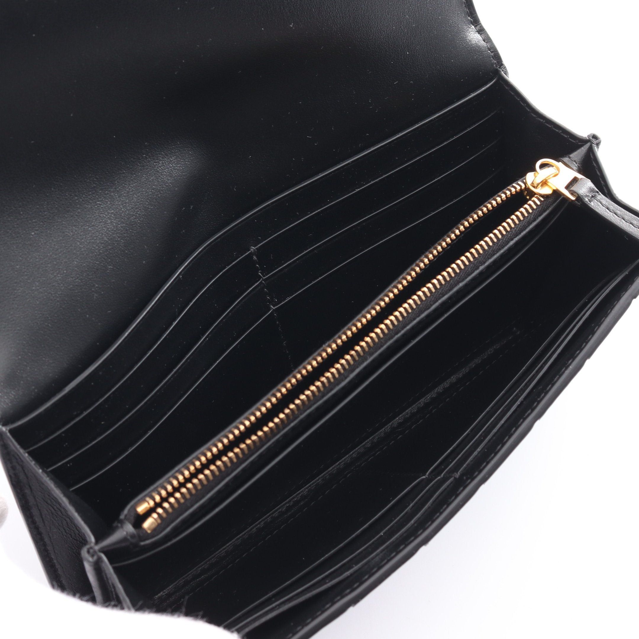 Bottega Veneta Bottega Veneta Intrecciato Bi-Fold Long Wallet Leather Black Size ONE SIZE - 3 Thumbnail