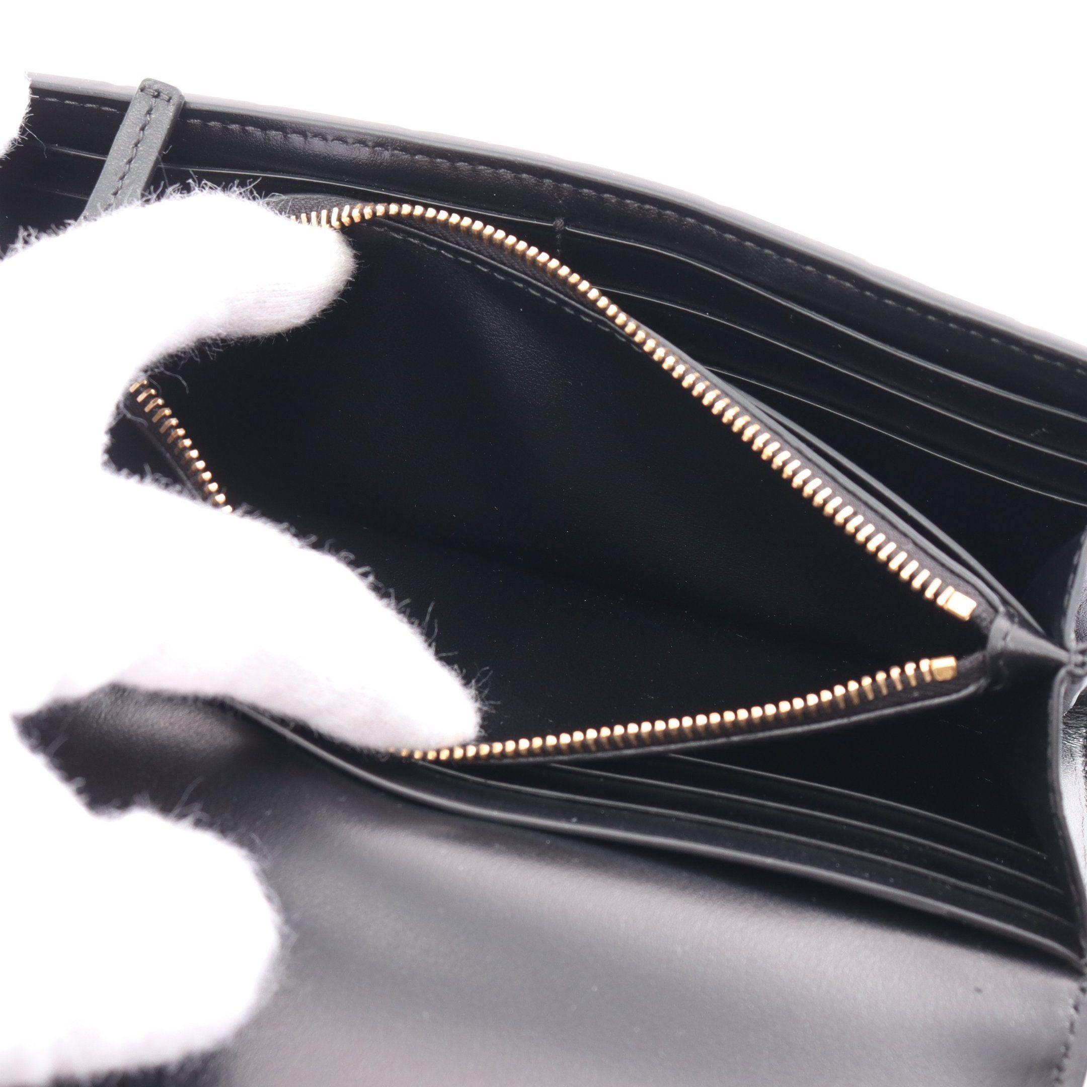 Bottega Veneta Bottega Veneta Intrecciato Bi-Fold Long Wallet Leather Black Size ONE SIZE - 6 Thumbnail