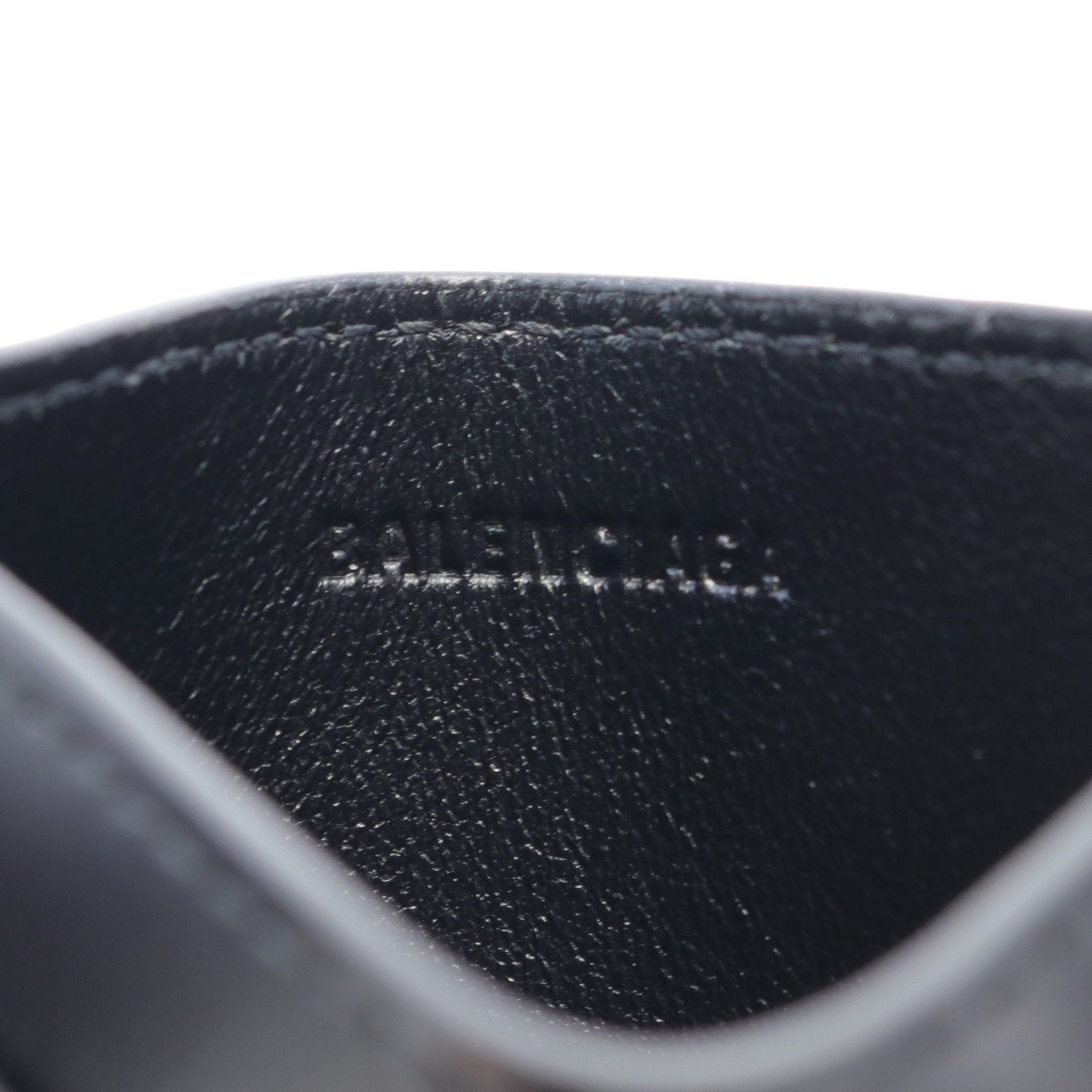 Balenciaga Balenciaga Cash Card Case Logo Print Leather Black Size ONE SIZE - 4 Thumbnail