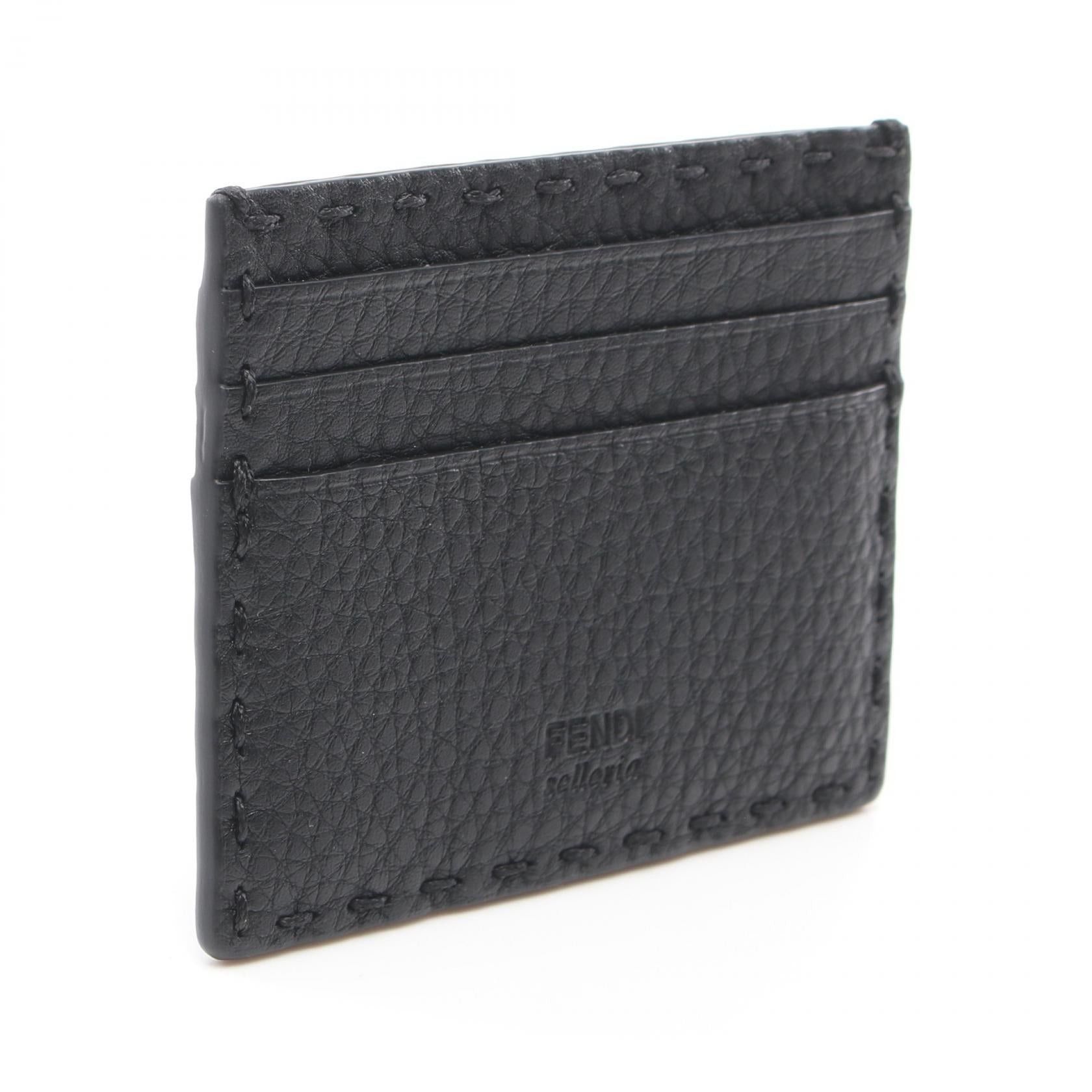 Fendi Fendi Selleria Card Case Leather Black Size ONE SIZE - 2 Thumbnail