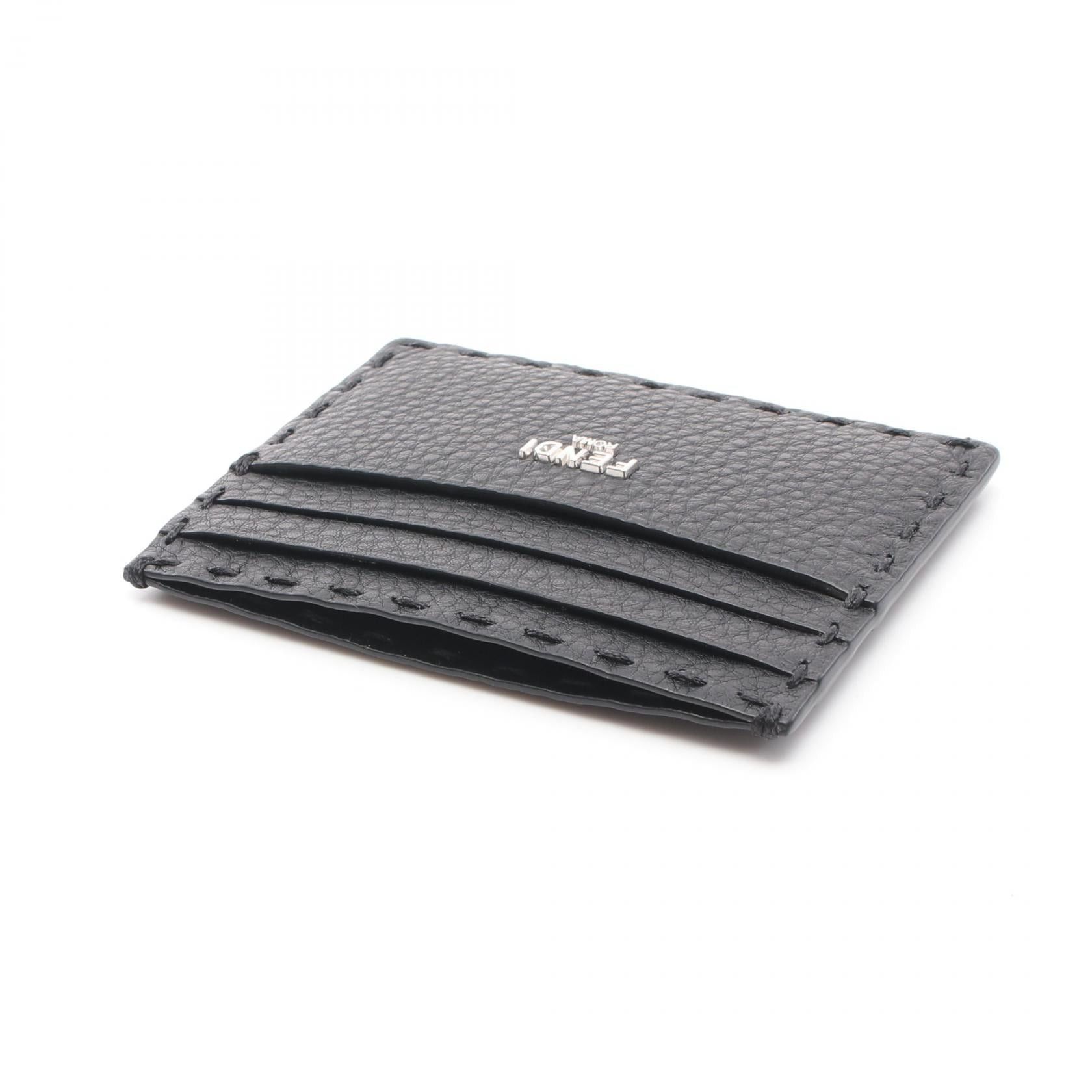 Fendi Fendi Selleria Card Case Leather Black Size ONE SIZE - 3 Thumbnail