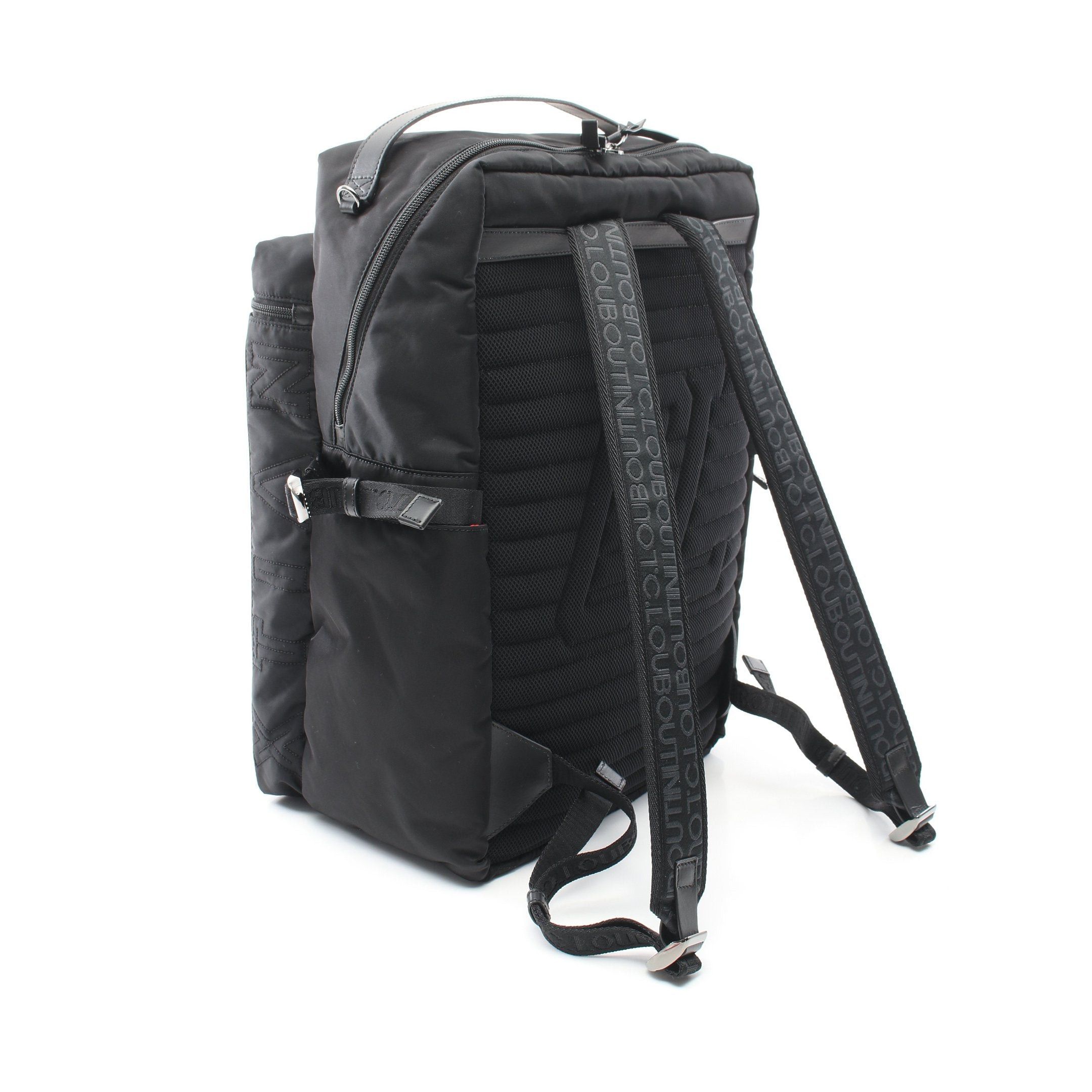 Christian Louboutin Christian Louboutin Loubideal Backpack Rucksack Nylon Rubber Leather Black Size ONE SIZE - 2 Thumbnail