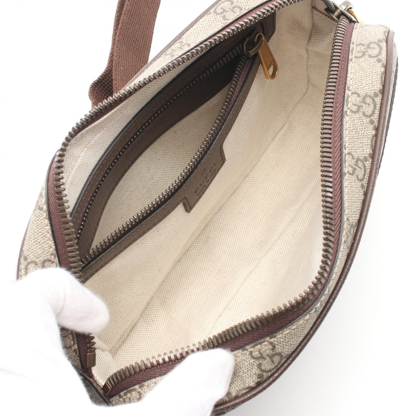 Gucci Gucci Ophidia Gg Supreme Body Bag Coated Canvas Leather Beige Brown Multicolor Size ONE SIZE - 3 Thumbnail