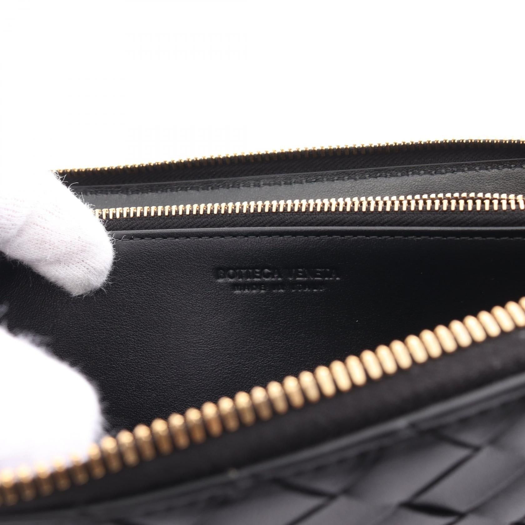 Bottega Veneta Bottega Veneta Intrecciato Round Zipper Long Wallet Leather Black Size ONE SIZE - 4 Thumbnail