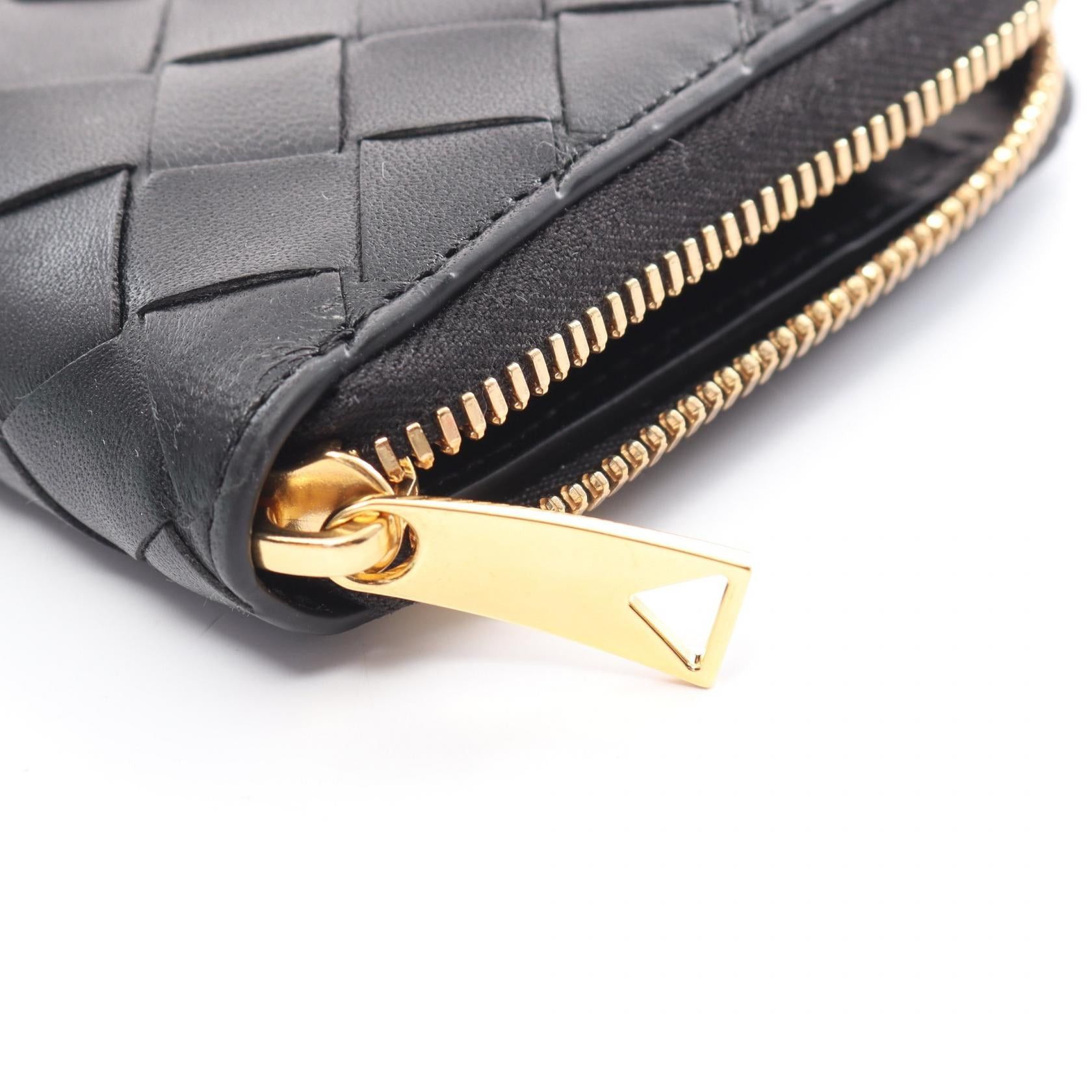 Bottega Veneta Bottega Veneta Intrecciato Round Zipper Long Wallet Leather Black Size ONE SIZE - 6 Thumbnail