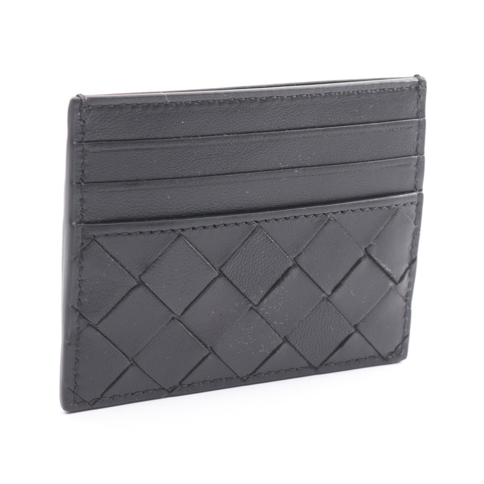 Bottega Veneta Bottega Veneta Intrecciato Card Case Leather Black Size ONE SIZE - 2 Thumbnail