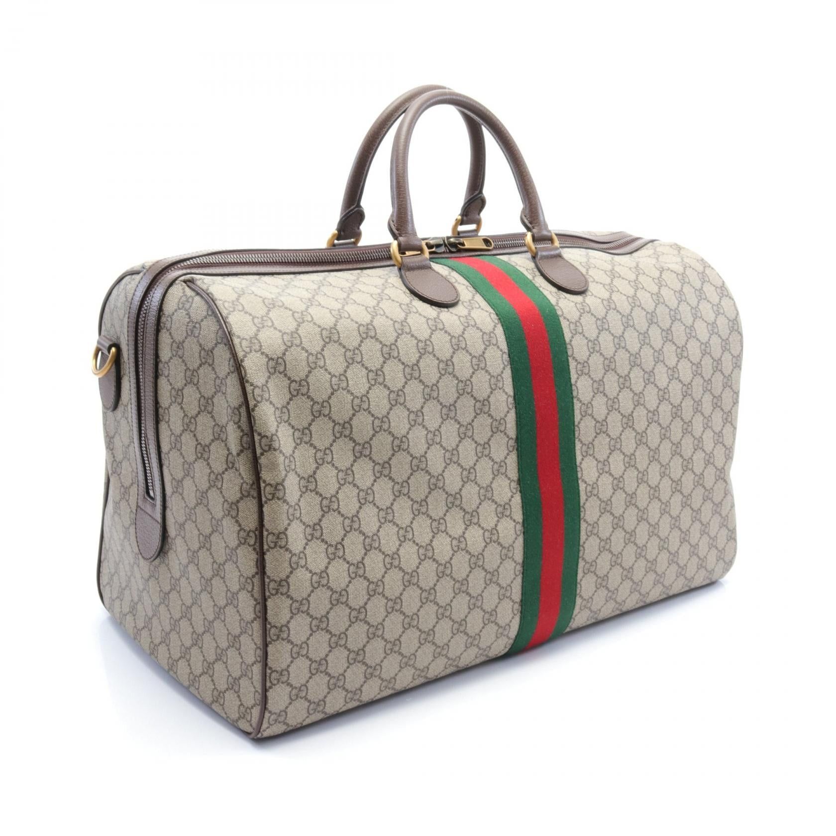 Gucci Gucci Gg Supreme Sherry Line Boston Bag Coated Canvas Leather Beige Brown Multicolor Size ONE SIZE - 2 Thumbnail