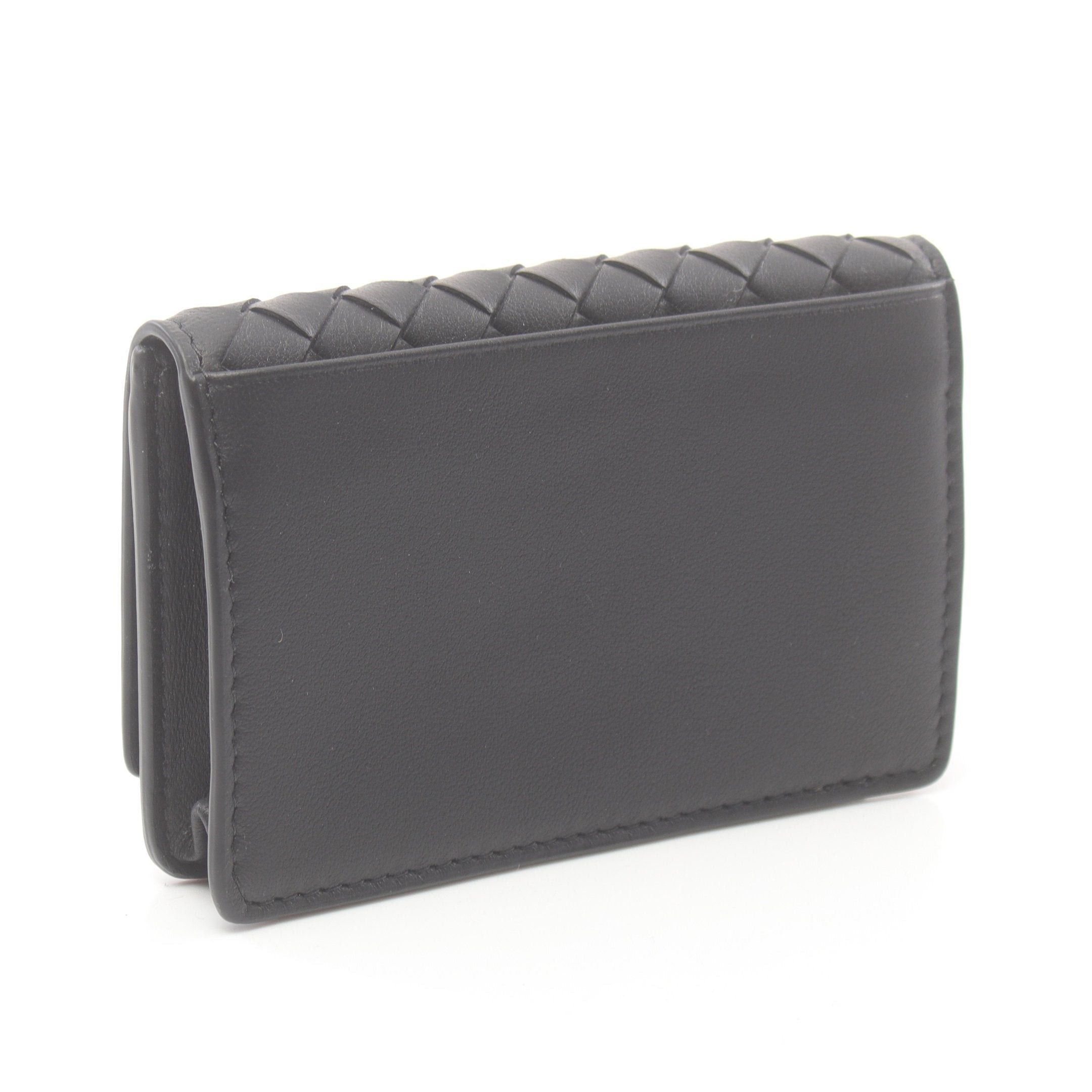 Bottega Veneta Bottega Veneta Intrecciato Card Case Name Holder Leather Black Size ONE SIZE - 2 Thumbnail
