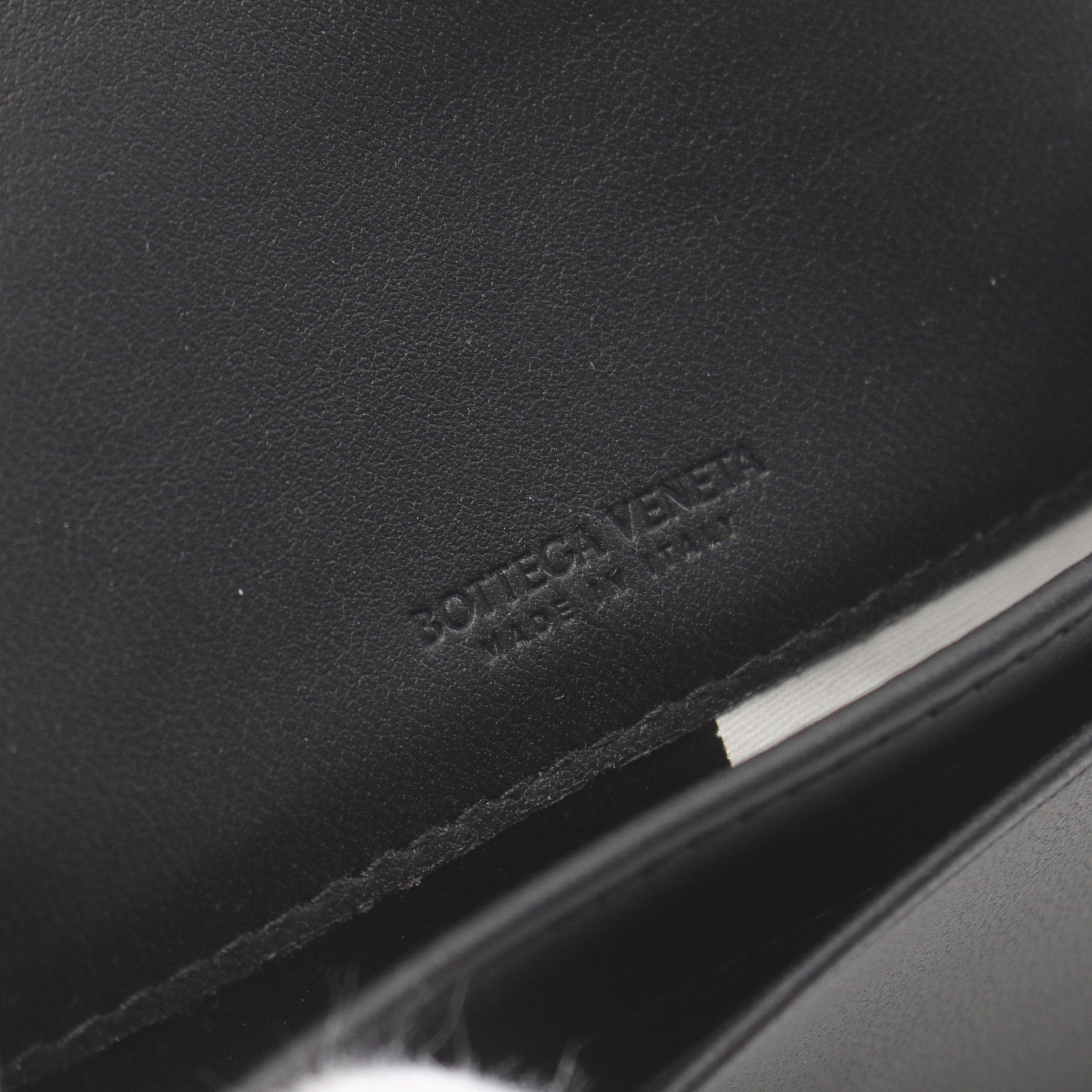 Bottega Veneta Bottega Veneta Intrecciato Card Case Name Holder Leather Black Size ONE SIZE - 4 Thumbnail