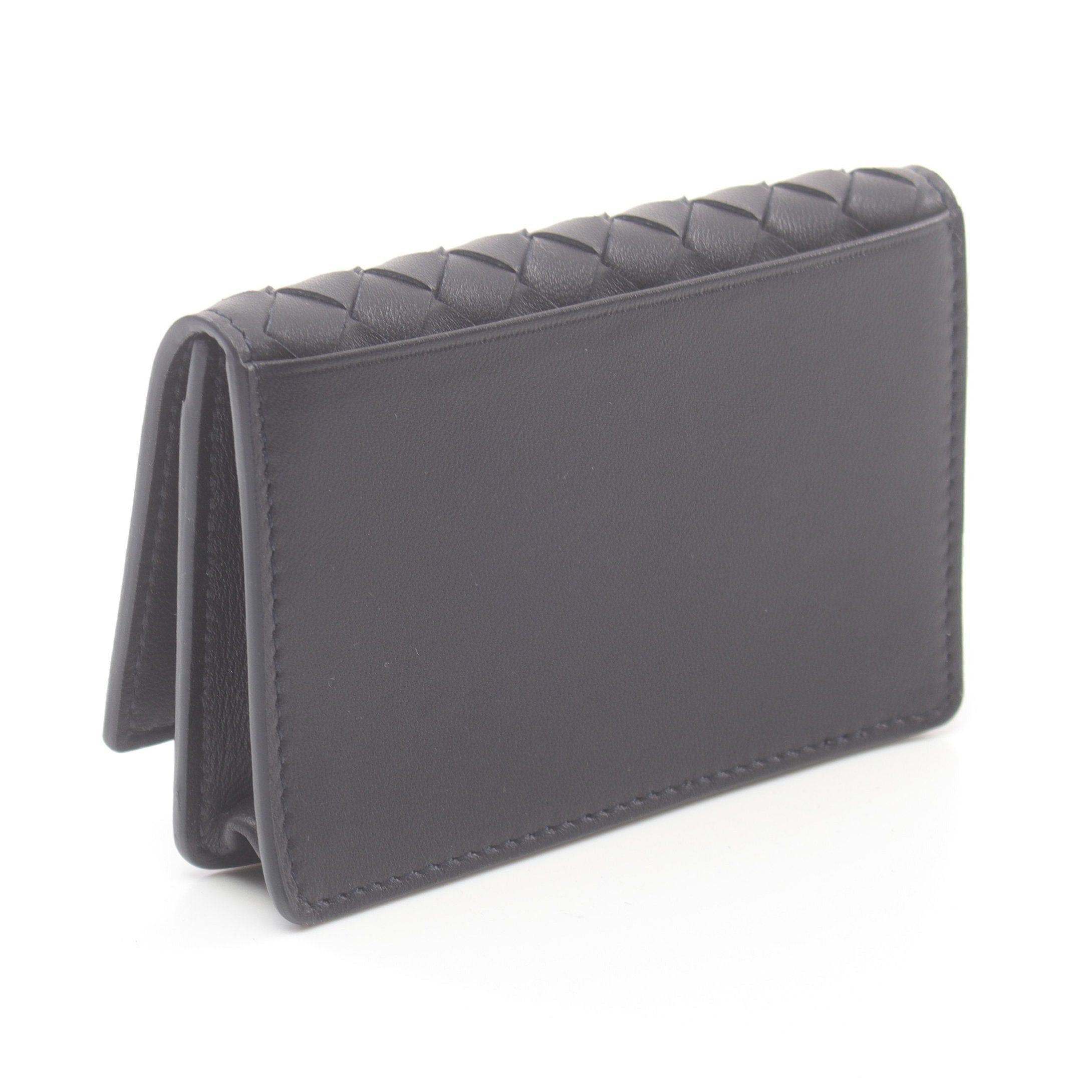 Bottega Veneta Bottega Veneta Intrecciato Card Case Name Holder Leather Black Size ONE SIZE - 2 Thumbnail