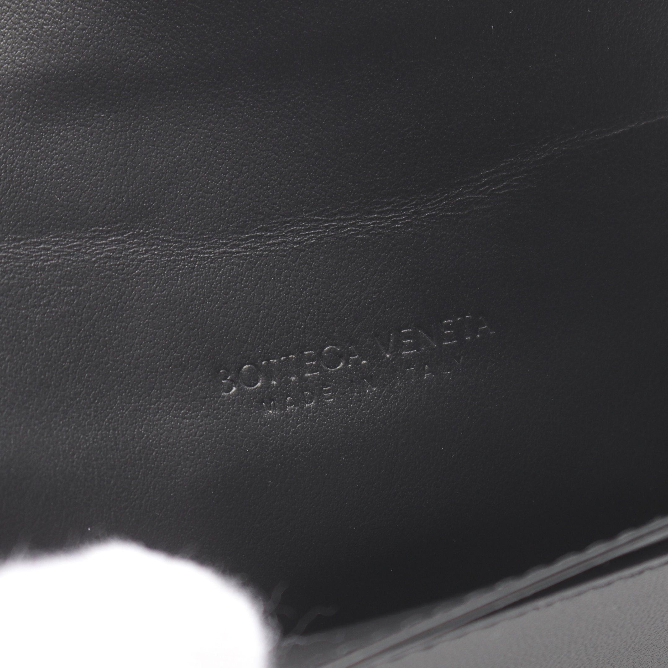 Bottega Veneta Bottega Veneta Maxi Intrecciato Card Case Name Holder Leather Black Size ONE SIZE - 4 Thumbnail
