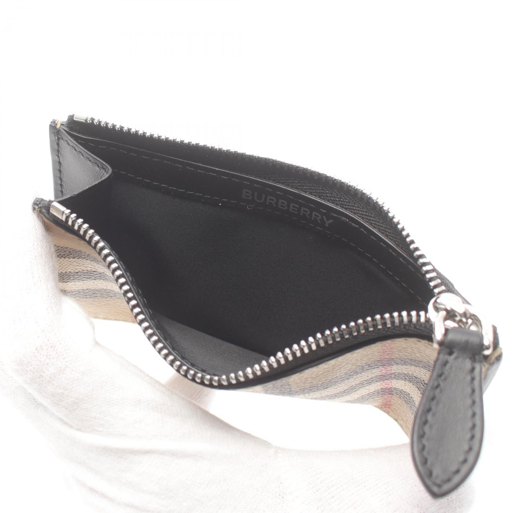 Burberry Burberry Check Coin Purse Coated Canvas Leather Beige Black Multicolor Size ONE SIZE - 3 Thumbnail