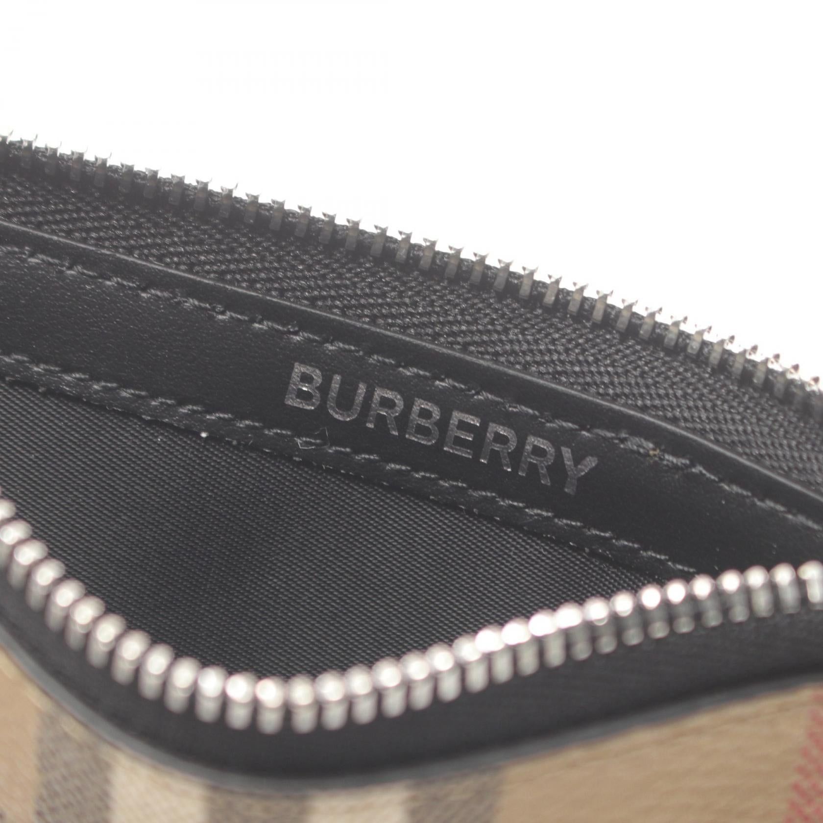 Burberry Burberry Check Coin Purse Coated Canvas Leather Beige Black Multicolor Size ONE SIZE - 4 Thumbnail