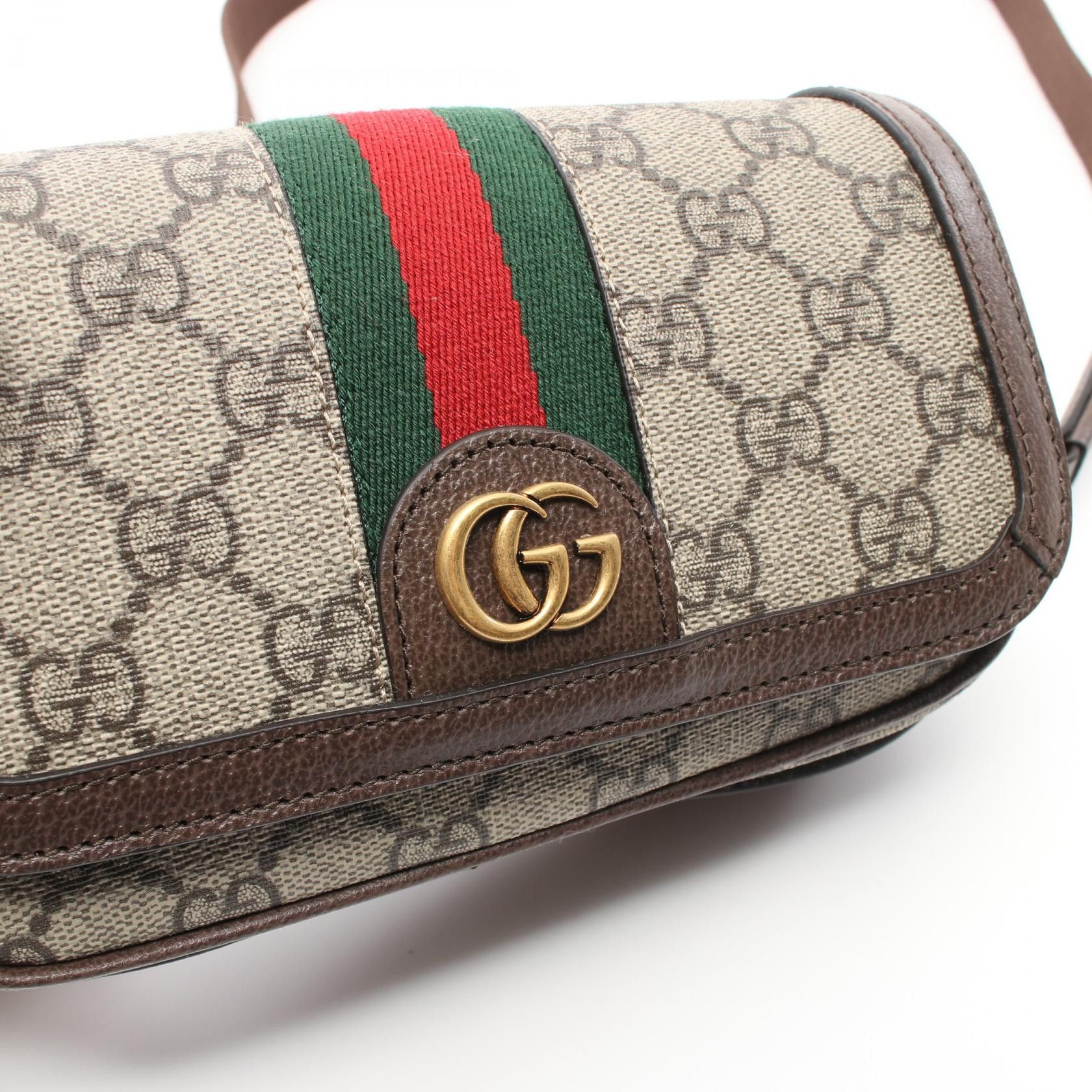 Gucci Gucci Offdia Gg Supreme Super Mini Shoulder Bag Coated Canvas Leather Beige Brown Multicolor Size ONE SIZE - 5 Thumbnail