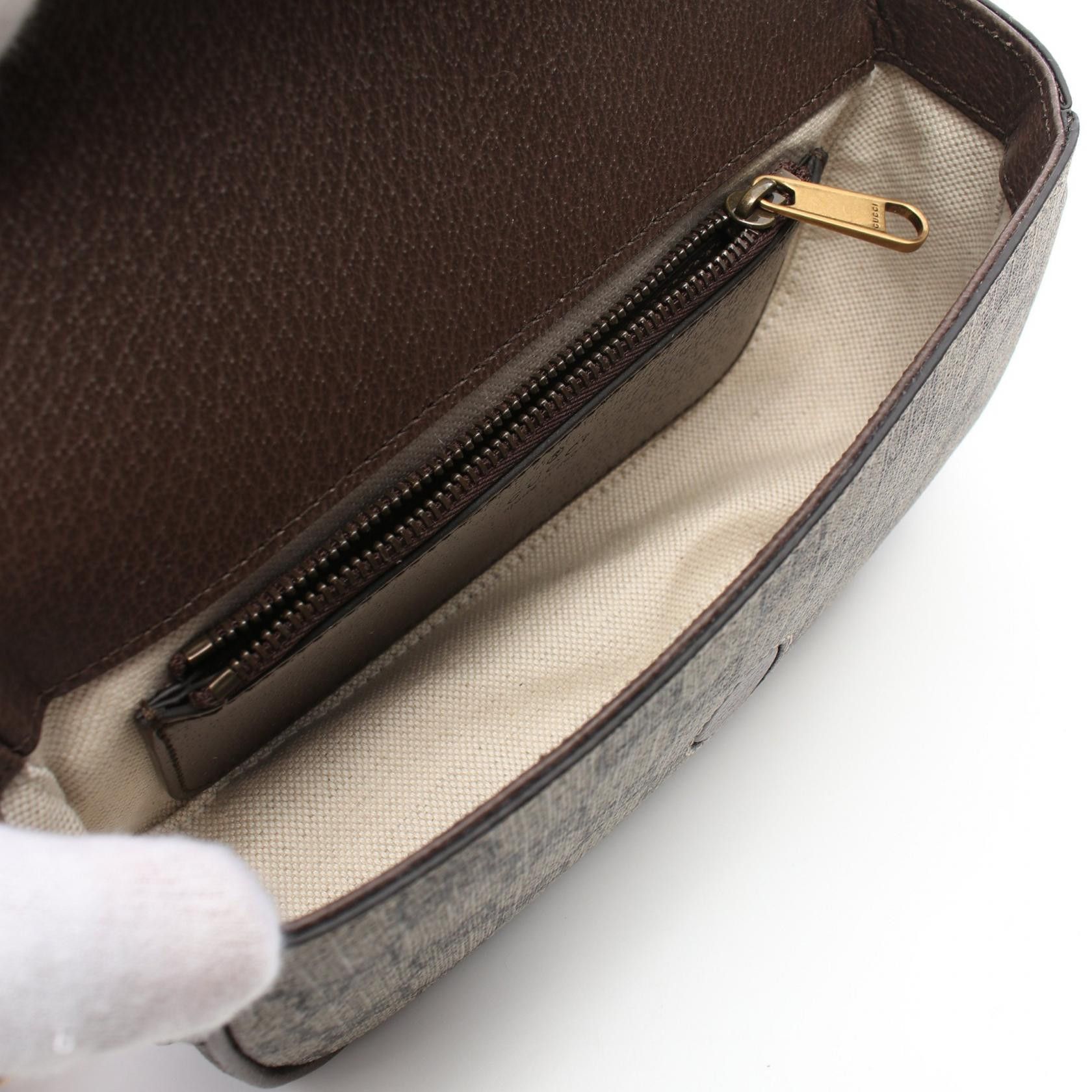 Gucci Gucci Offdia Gg Supreme Super Mini Shoulder Bag Coated Canvas Leather Beige Brown Multicolor Size ONE SIZE - 3 Thumbnail