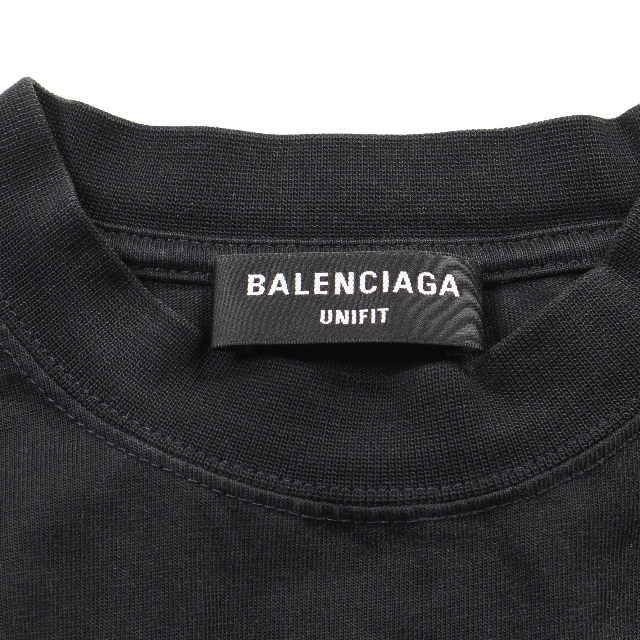 Balenciaga Balenciaga Authentic Patched T-Shirt Long Sleeve Cotton Black Blue Shirt Docking Damage Processing Size ONE SIZE - 3 Thumbnail