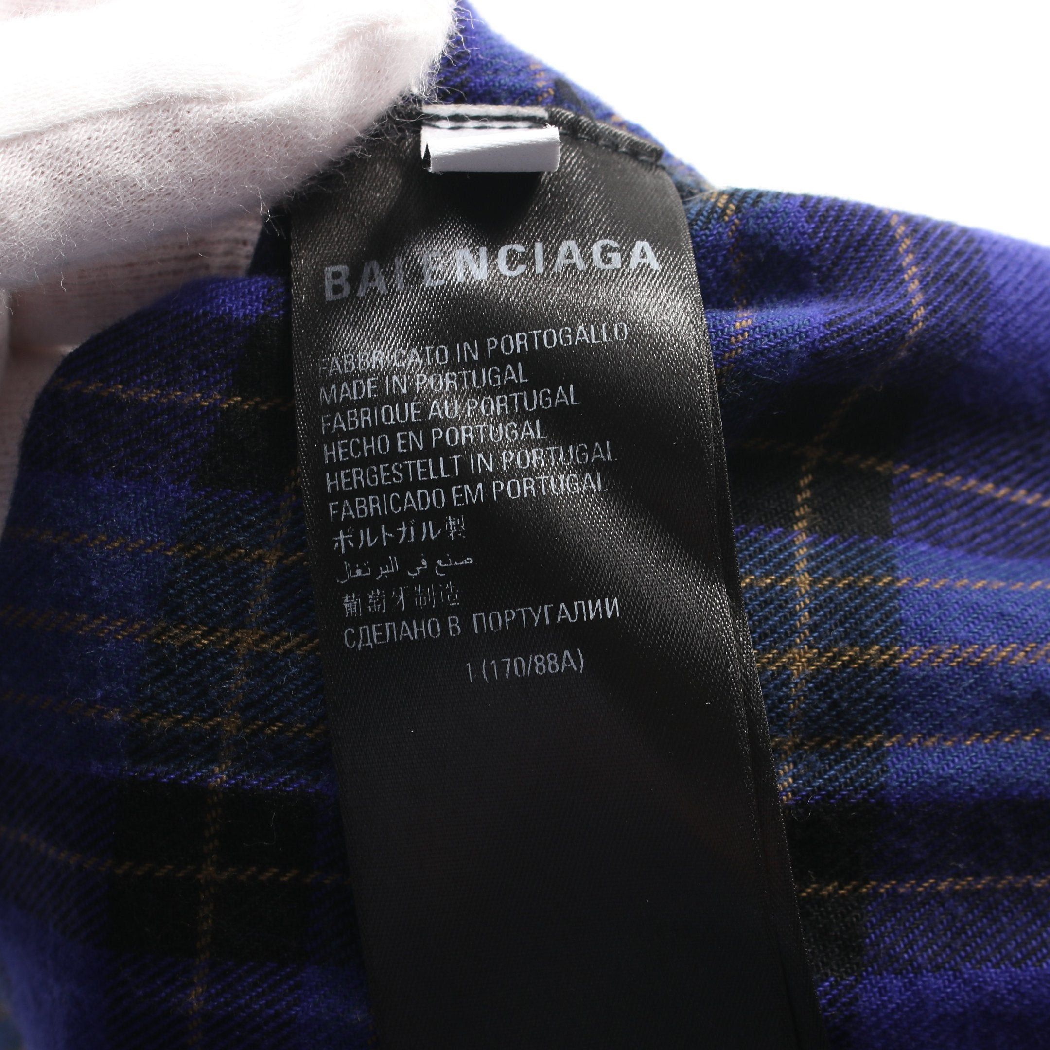 Balenciaga Balenciaga Authentic Patched T-Shirt Long Sleeve Cotton Black Blue Shirt Docking Damage Processing Size ONE SIZE - 4 Thumbnail