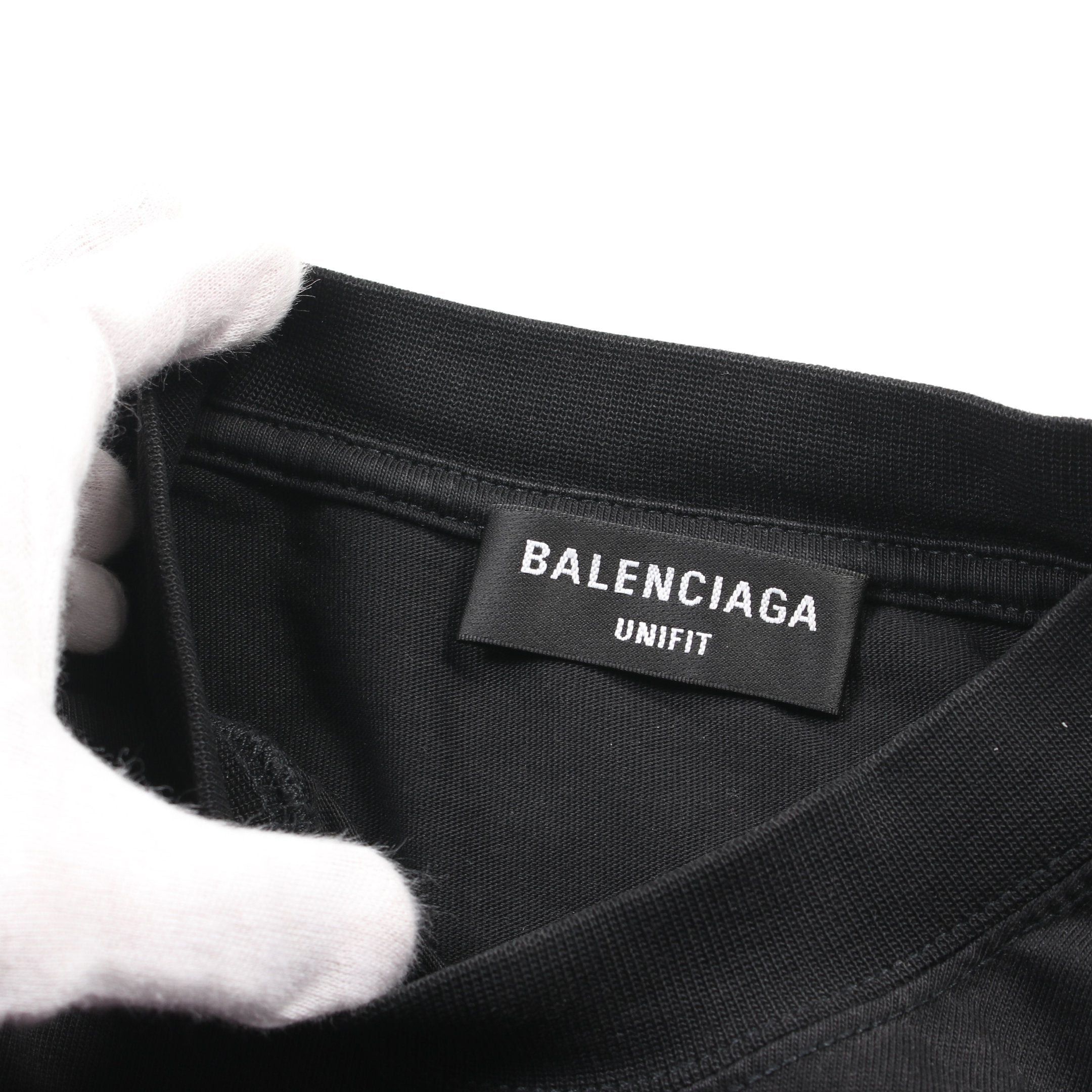 Balenciaga Balenciaga Authentic Patched T-Shirt Long Sleeve Cotton Black Blue Shirt Docking Damage Processing Size ONE SIZE - 7 Thumbnail