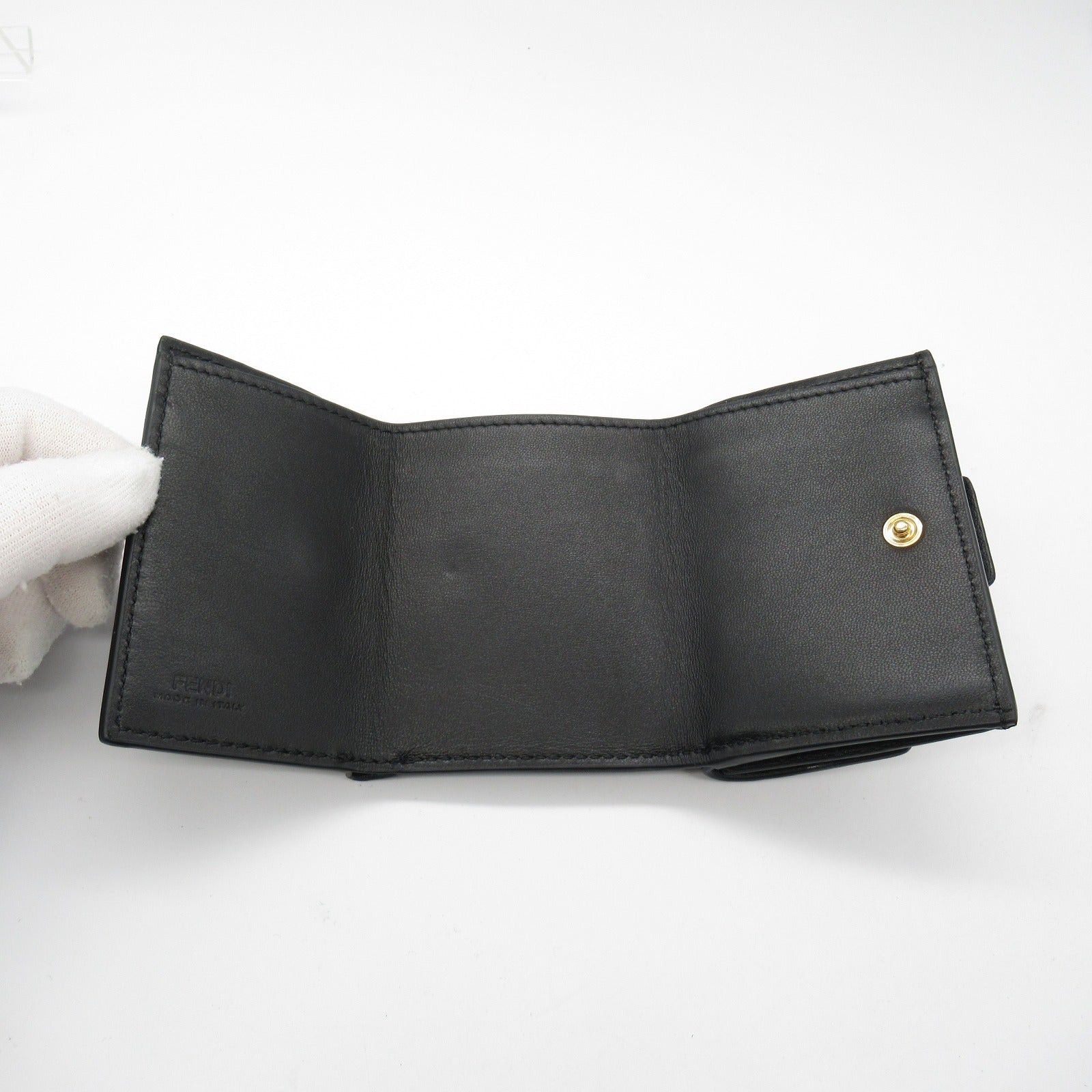 Fendi Fendi Tri-Fold Wallet Trifold Leather Black Size ONE SIZE - 5 Thumbnail