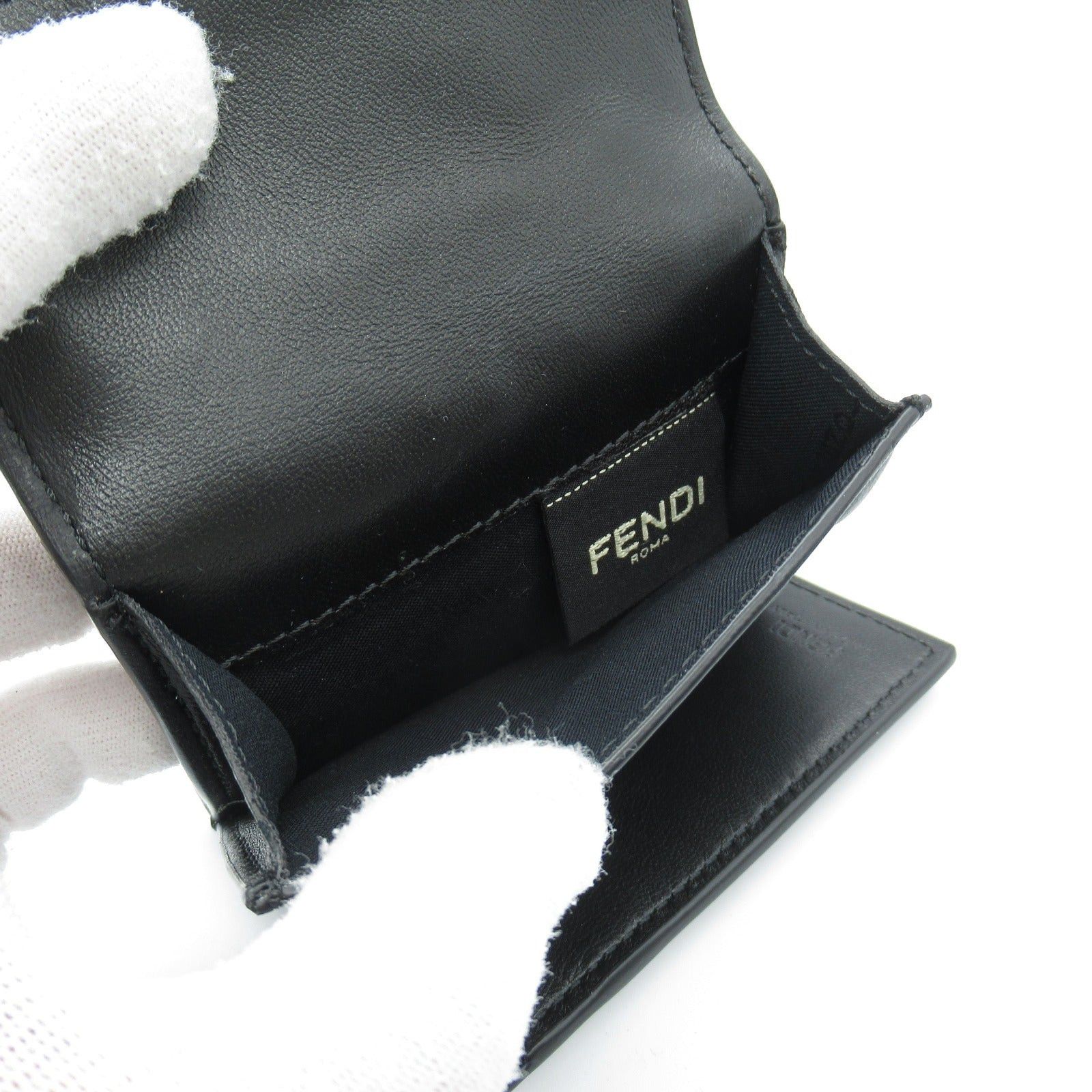 Fendi Fendi Tri-Fold Wallet Trifold Leather Black Size ONE SIZE - 7 Thumbnail