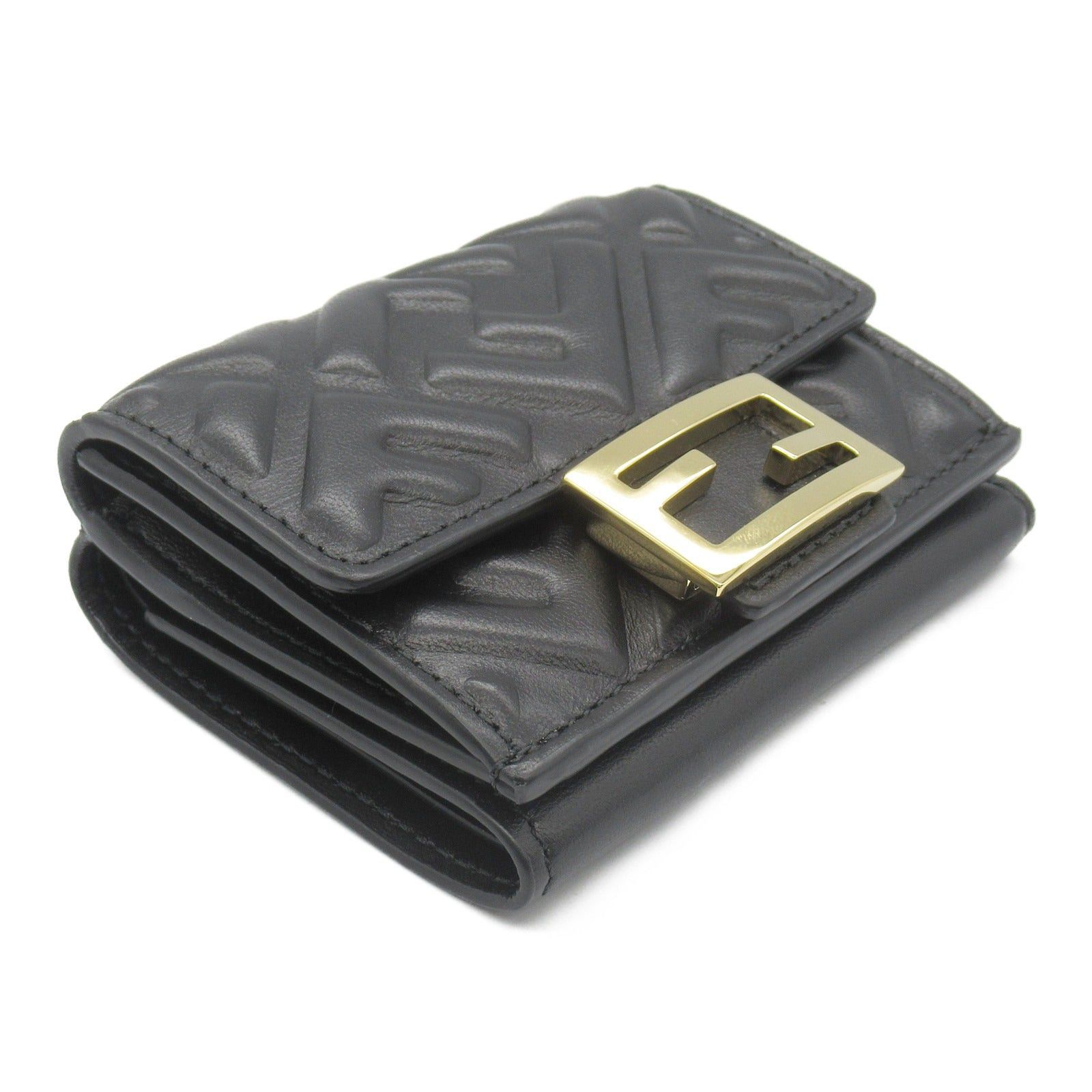 Fendi Fendi Tri-Fold Wallet Trifold Leather Black Size ONE SIZE - 3 Thumbnail