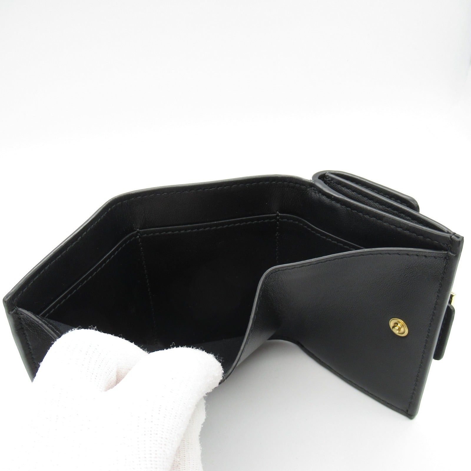Fendi Fendi Tri-Fold Wallet Trifold Leather Black Size ONE SIZE - 6 Thumbnail