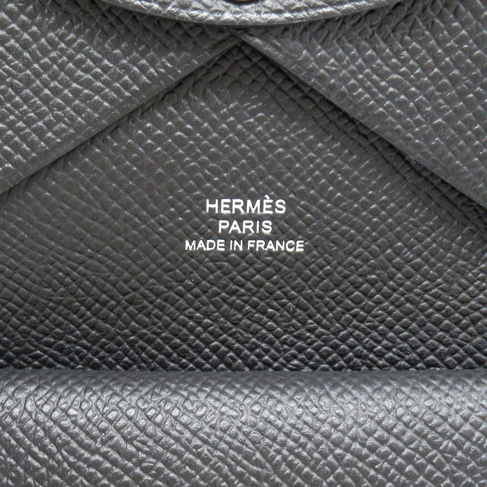 Hermes Hermes Calvi Duo Black Card Case Leather Veau Epsom (Hermes) Silver Hardware B Stamp Size ONE SIZE - 6 Thumbnail