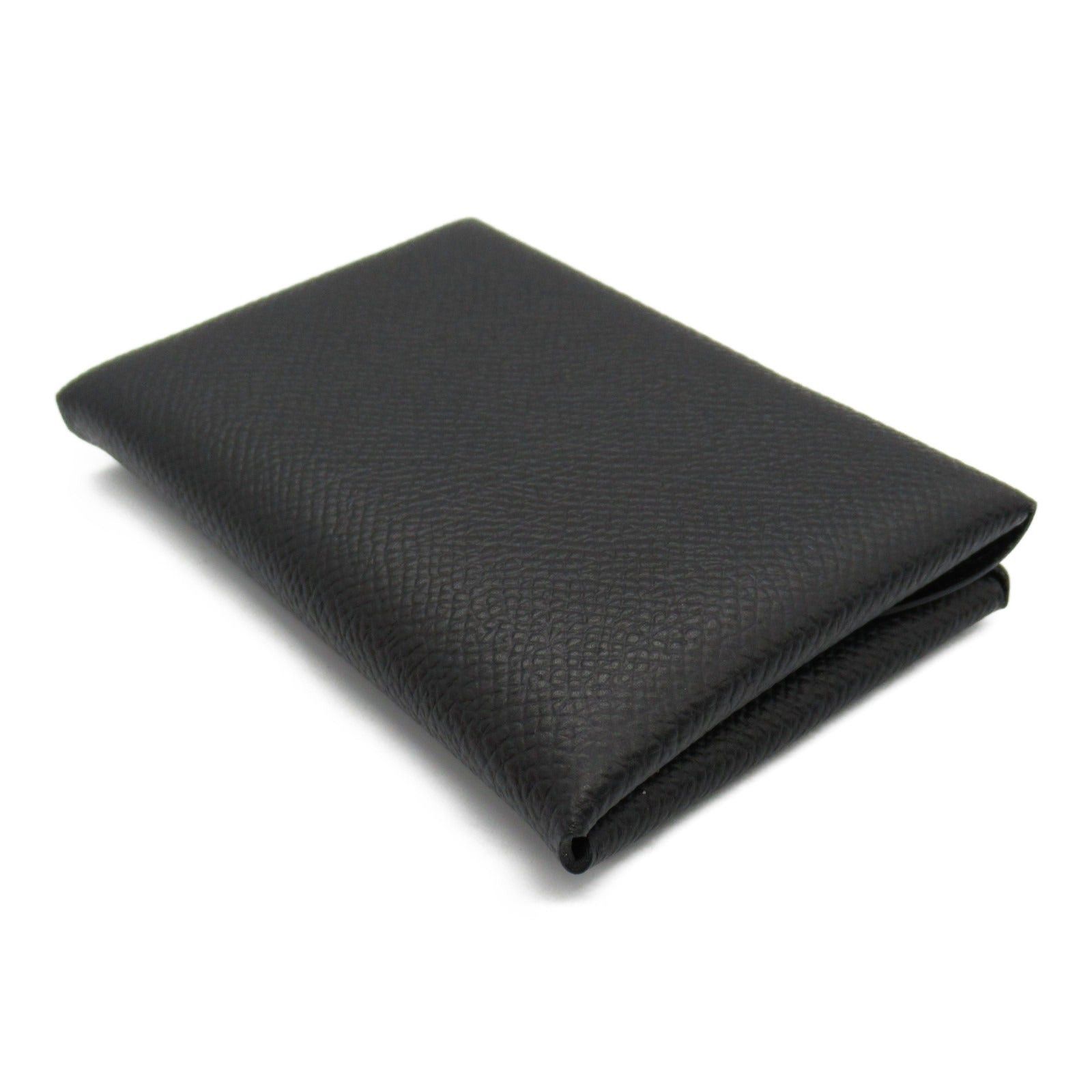 Hermes Hermes Calvi Duo Black Card Case Leather Veau Epsom (Hermes) Silver Hardware B Stamp Size ONE SIZE - 4 Thumbnail