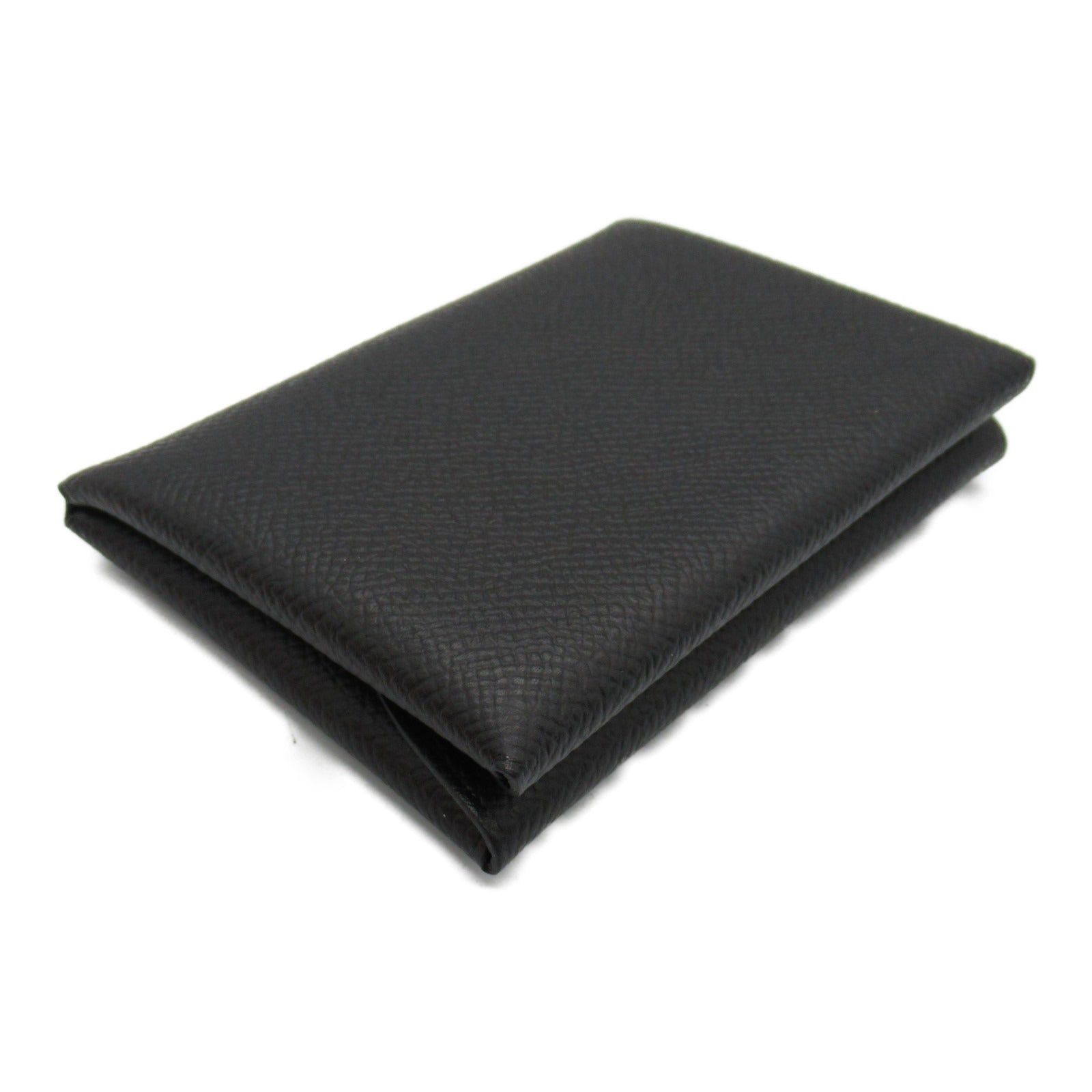 Hermes Hermes Calvi Duo Black Card Case Leather Veau Epsom (Hermes) Silver Hardware B Stamp Size ONE SIZE - 3 Thumbnail