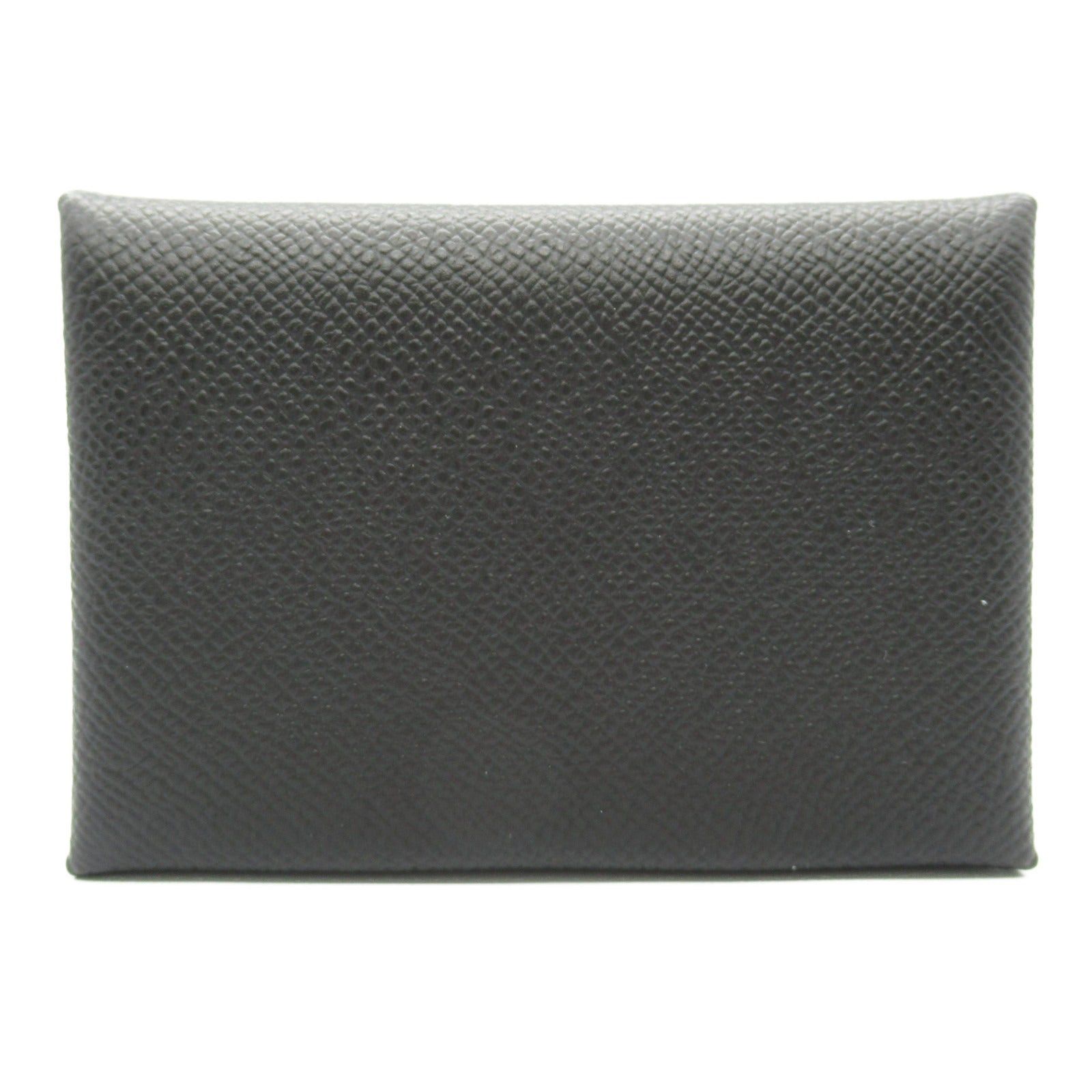 Hermes Hermes Calvi Duo Black Card Case Leather Veau Epsom (Hermes) Silver Hardware B Stamp Size ONE SIZE - 2 Thumbnail